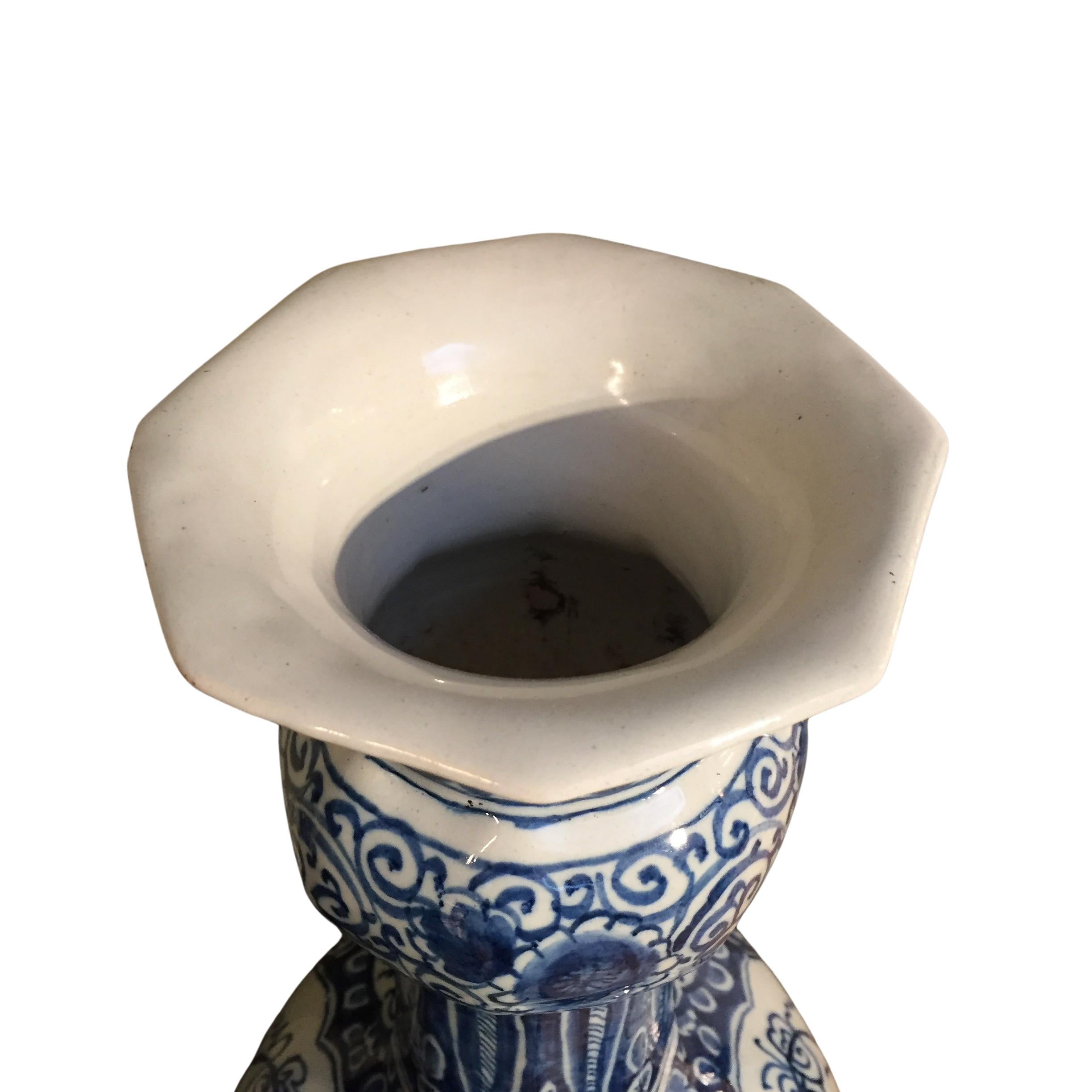 Set of Two Large Early 18th Century Dutch Delft Vases 2