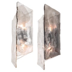 Set of two Large Murano Glass Sconces Wall Lights by Kalmar, Austria, 1970s