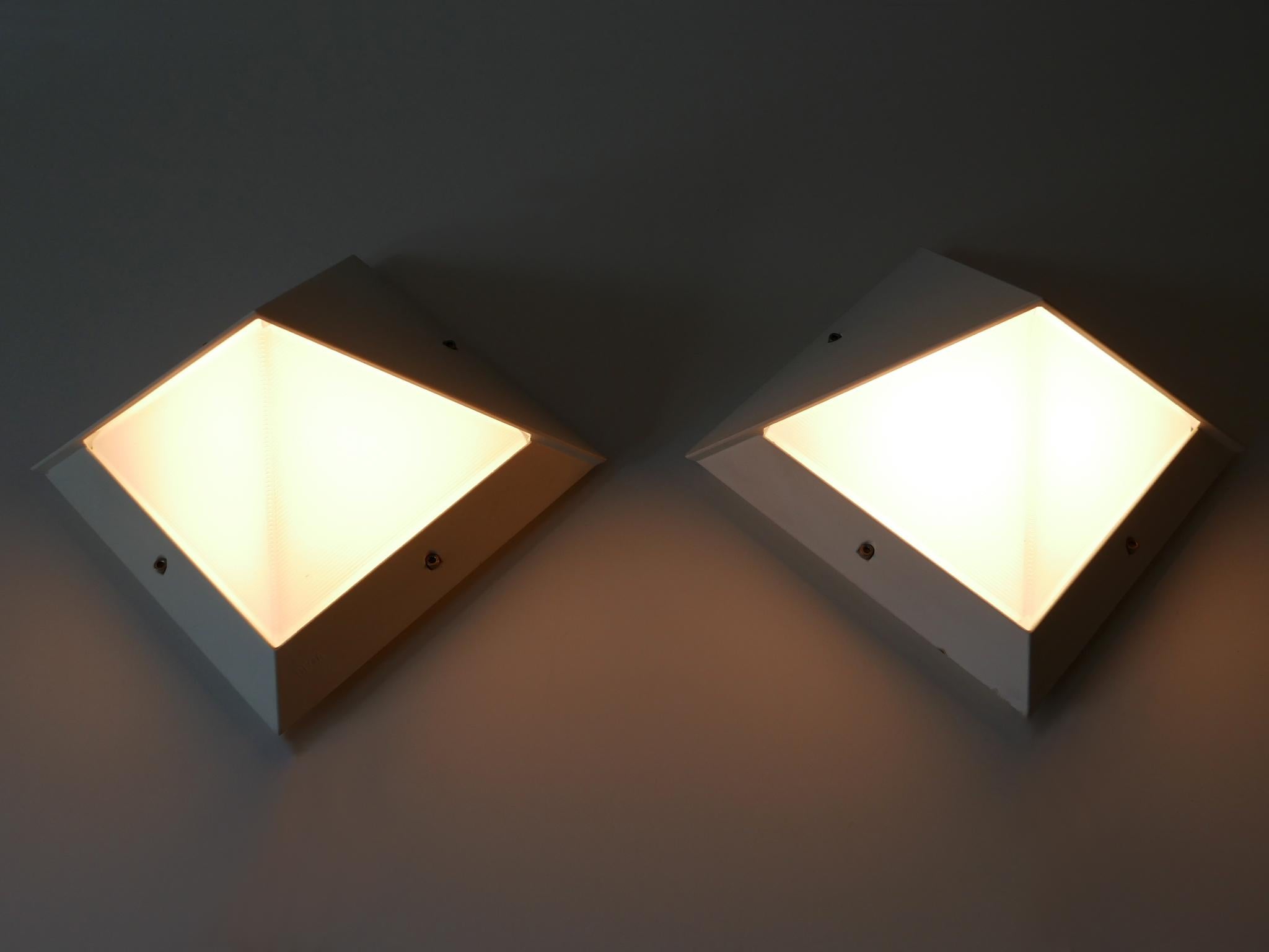 Enameled Set of Two Large Outdoor Wall Lamps or Sconces by BEGA, 1980s, Germany For Sale