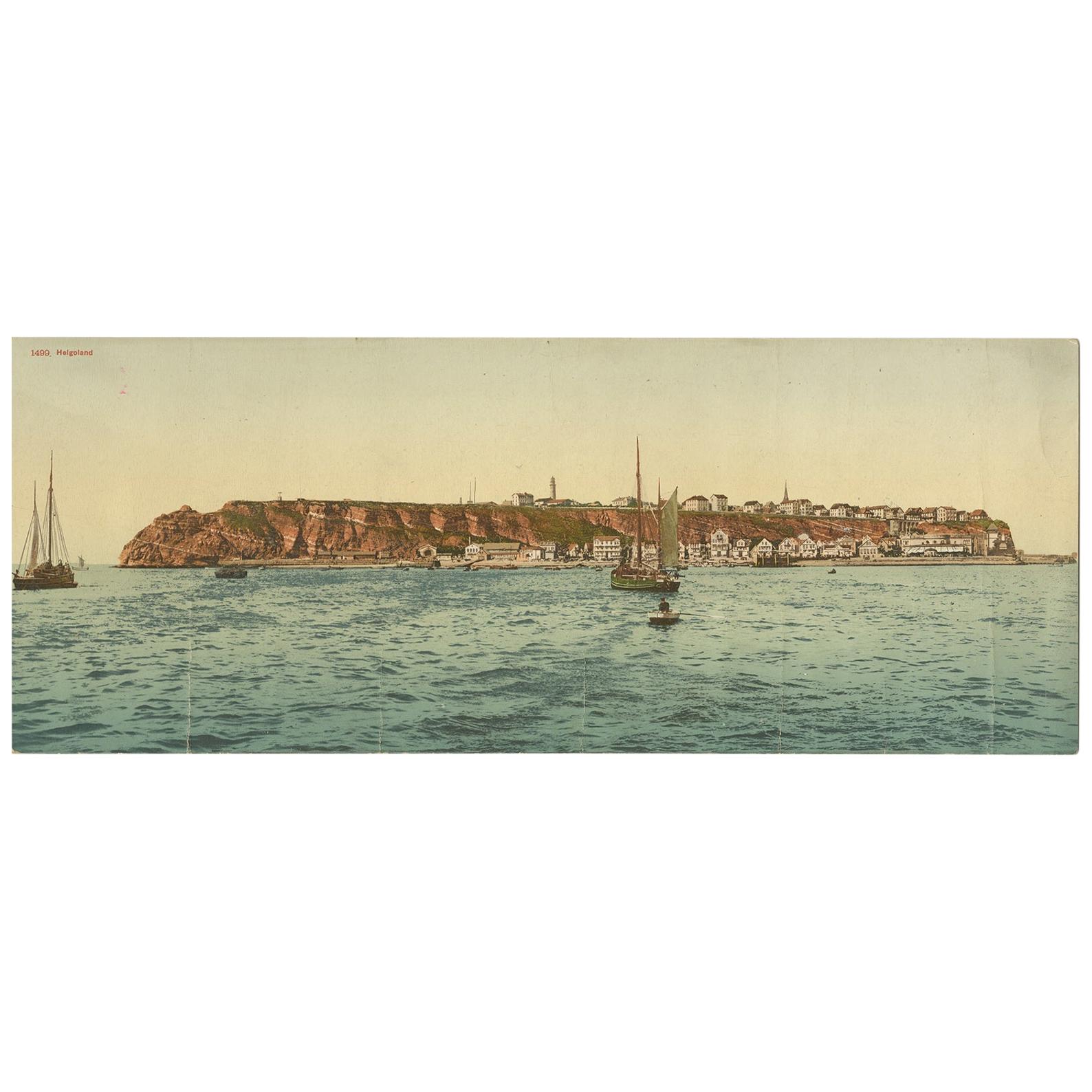 Set of Two Large Panoramic Vintage Postcards of Heligoland, Germany, 1920 For Sale