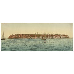 Set of Two Large Panoramic Vintage Postcards of Heligoland, Germany, 1920
