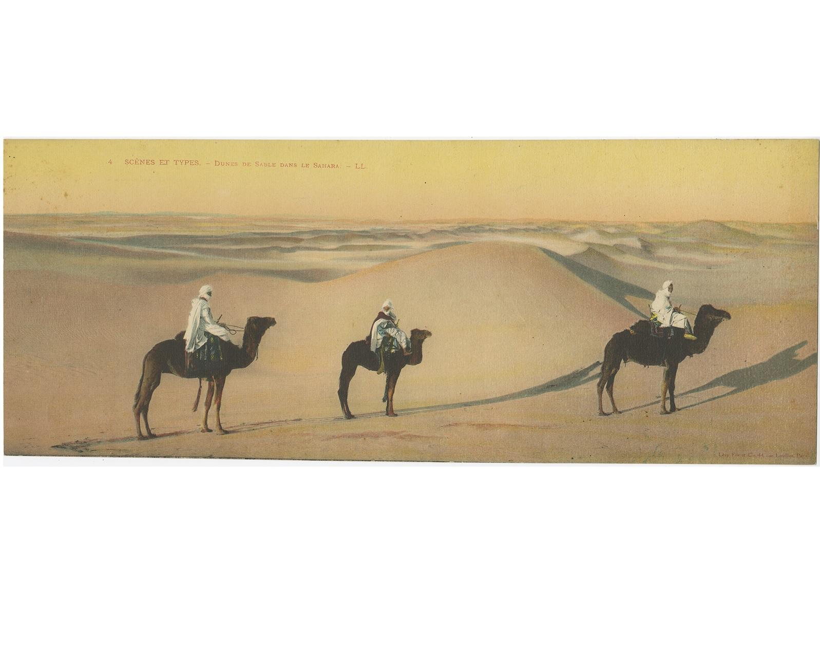 Set von zwei großen Panoramic-Vintage-Postkarten der Sahara, um 1920 (20. Jahrhundert) im Angebot