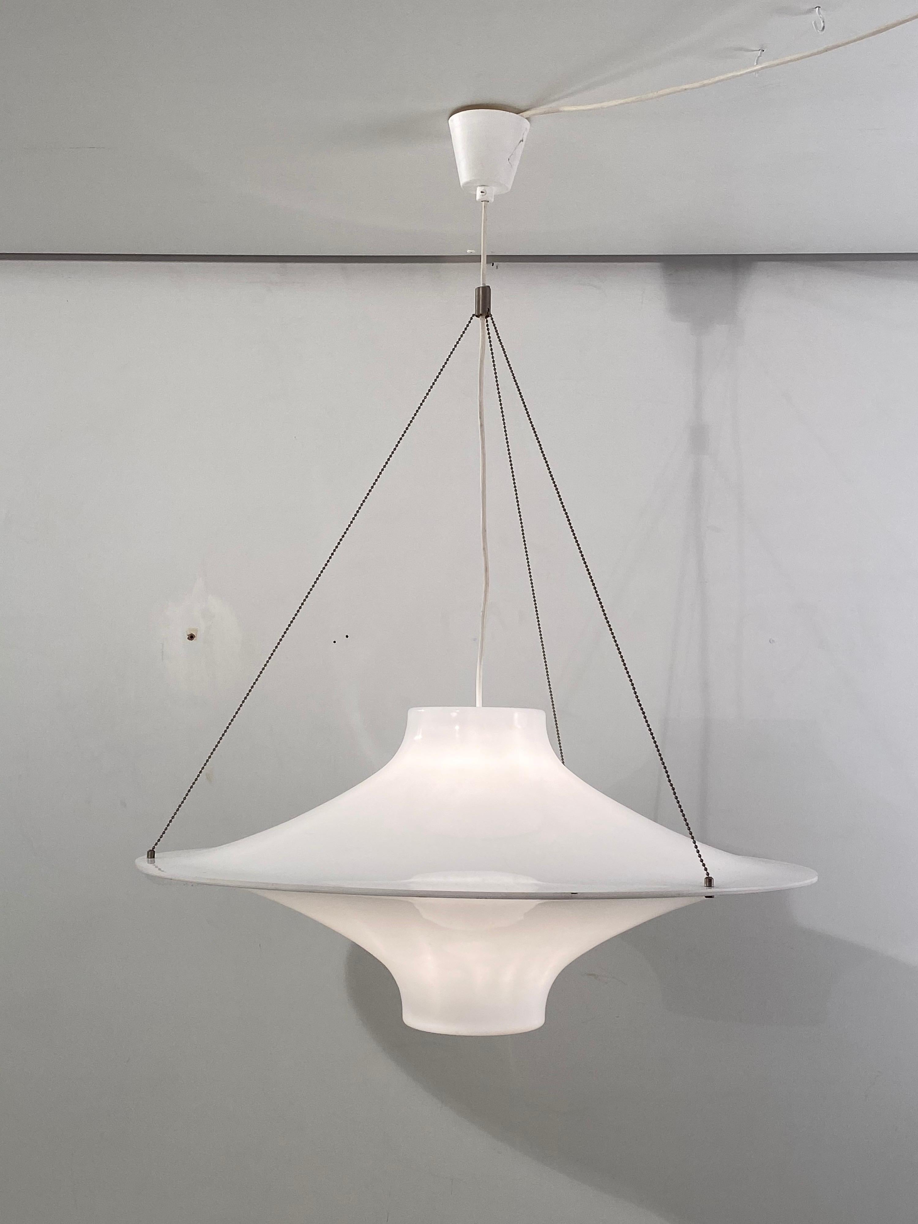 Metal Sky Flyer Pendant Lamp 70cm by Yki Nummi for Sanka, Finland 1960s. 2 available. 