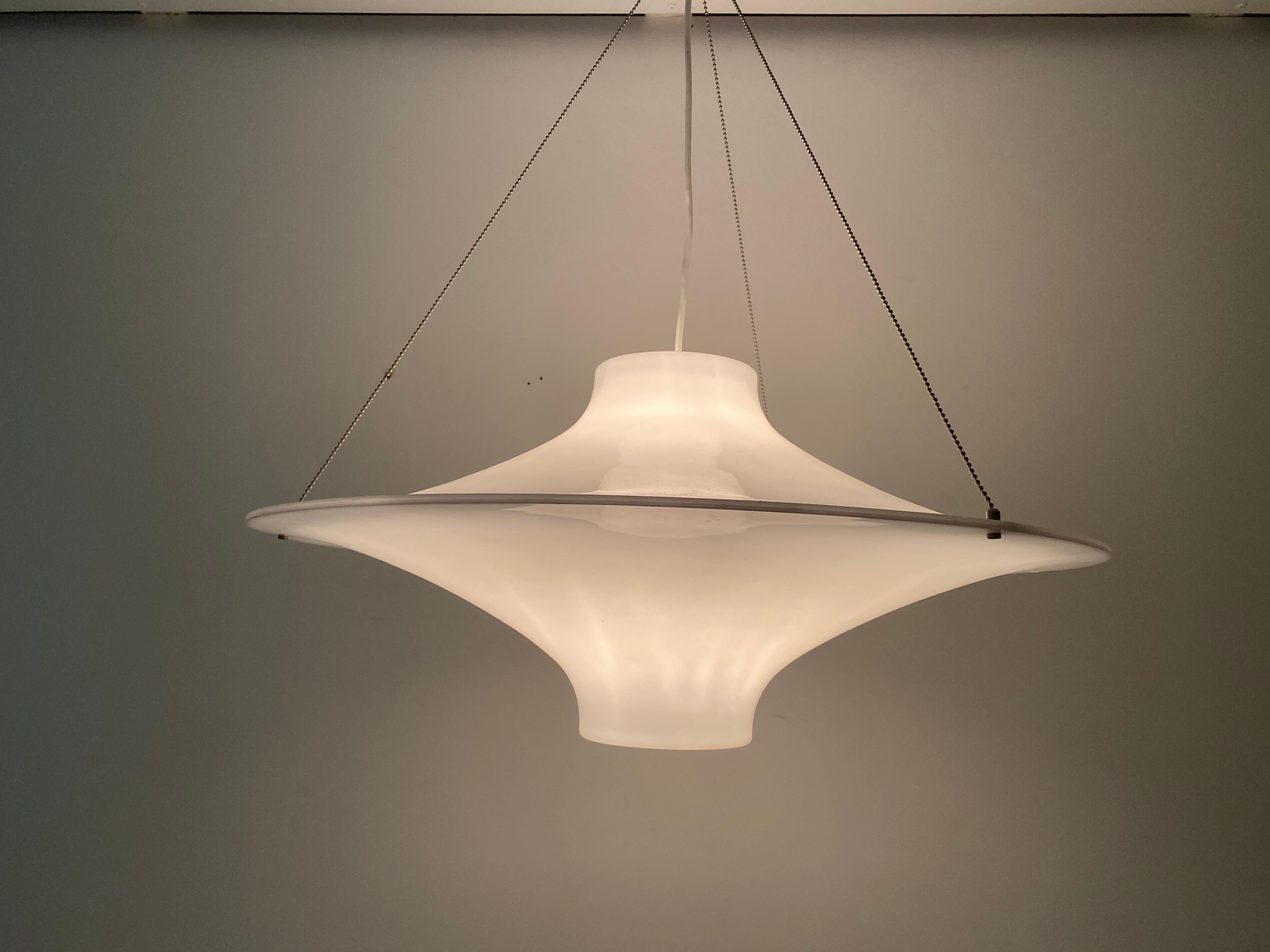 Sky Flyer Pendant Lamp 70cm by Yki Nummi for Sanka, Finland 1960s. 2 available. 1