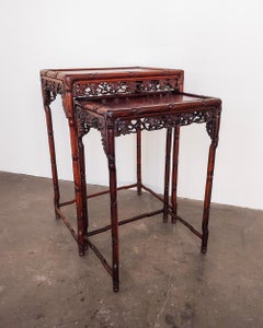 Set of Two Late 19th Century Chinese Rosewood Nesting Side Tables