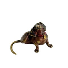 Lot de deux miniatures en Vienna Bronze représentant des teckels, datant de la fin du XIXe siècle