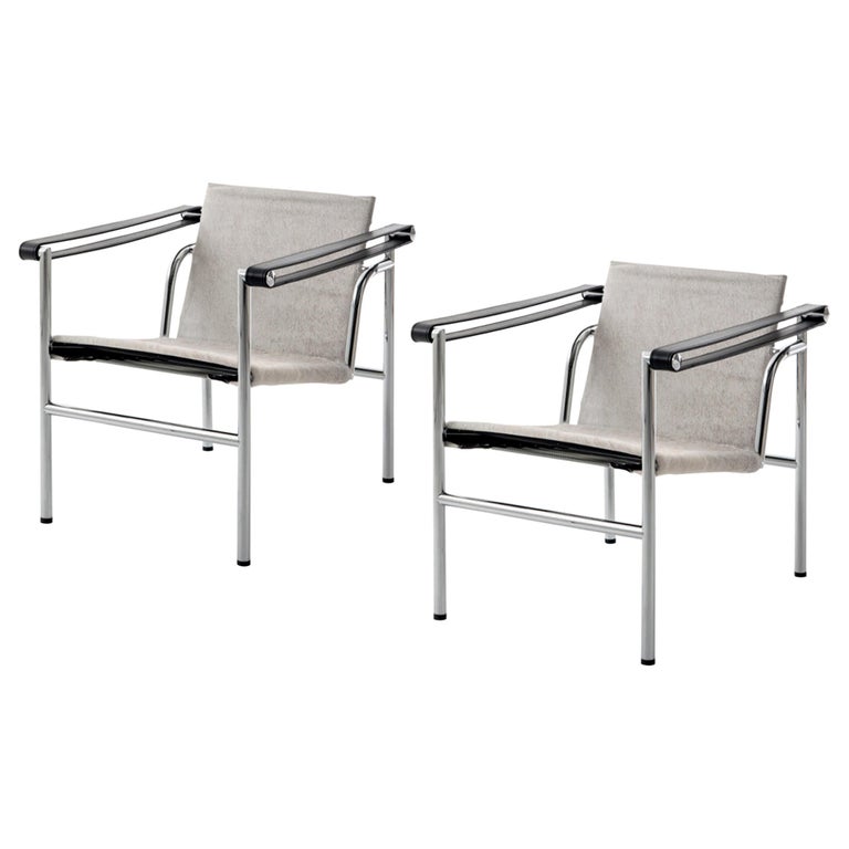 Set of Two LC1 Chairs by Le Corbusier, Pierre Jeanneret, Charlotte Perriand For Sale