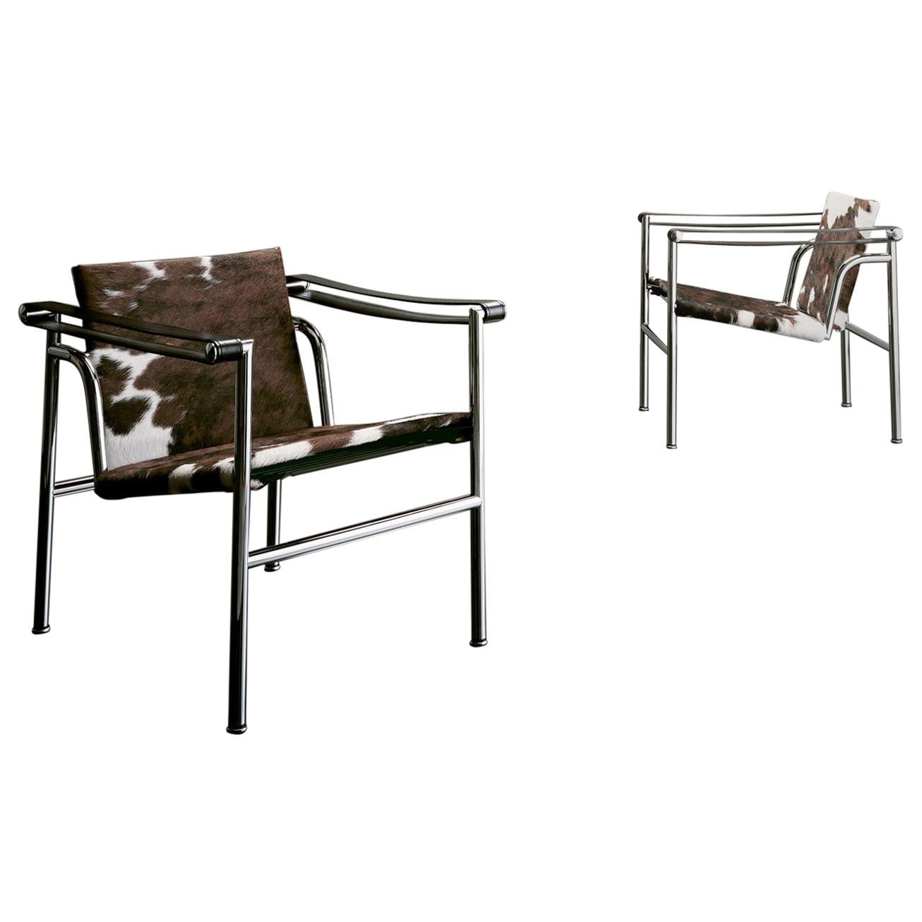Set of Two LC1 Chairs, Le Corbusier, P.Jeanneret, Charlotte Perriand by Cassina