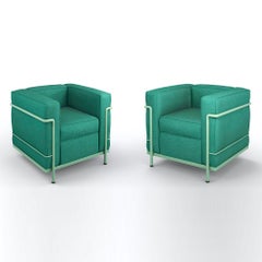 Set of Two LC2 Armchair by Le Corbusier, Charlotte Perriand by Cassina