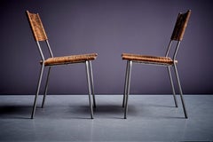 Conjunto de dos sillas Bonacina Miss B2 de cuero de Tito Agnoli