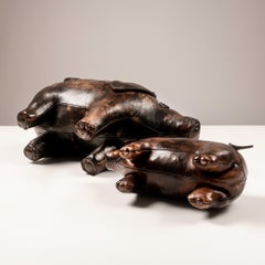 Set of two Leather Pigs by Dimitri Omersa, 1960s