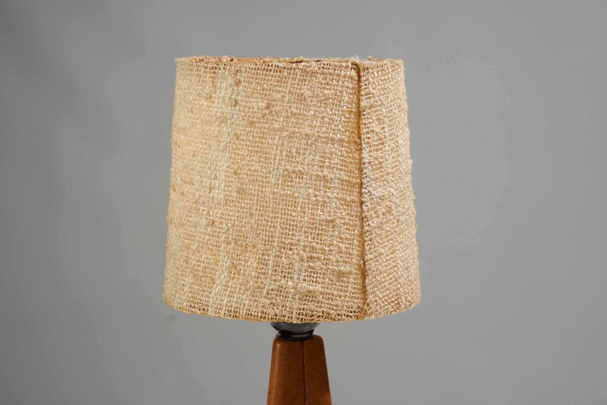 Finnish Set of Two Leather Table Lamps by Lisa Johansson-Pape for Orno, Mid-20th Century For Sale