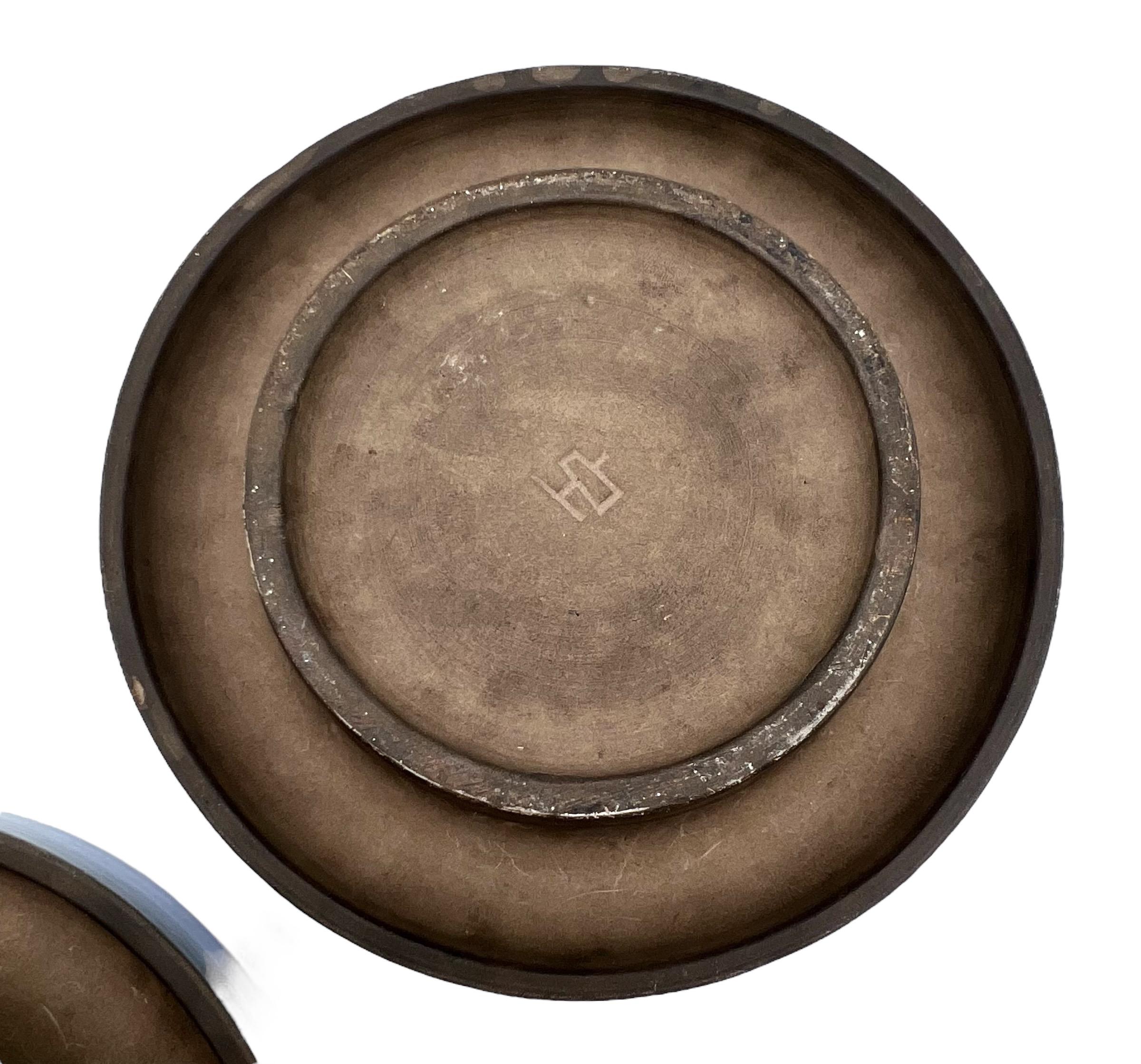 Set of Two Lee Rosen for Design Technics Cerulean Blue Brutalist Bowls In Good Condition For Sale In New York, NY