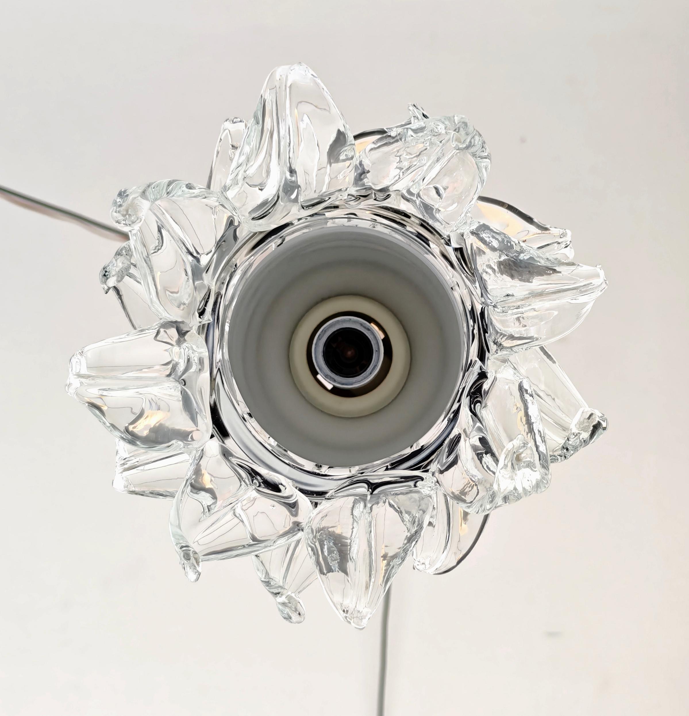 Set di due lampade a sospensione in vetro di Murano Leucos Design Italia anni '70 Mid-Century Modern in vendita 9