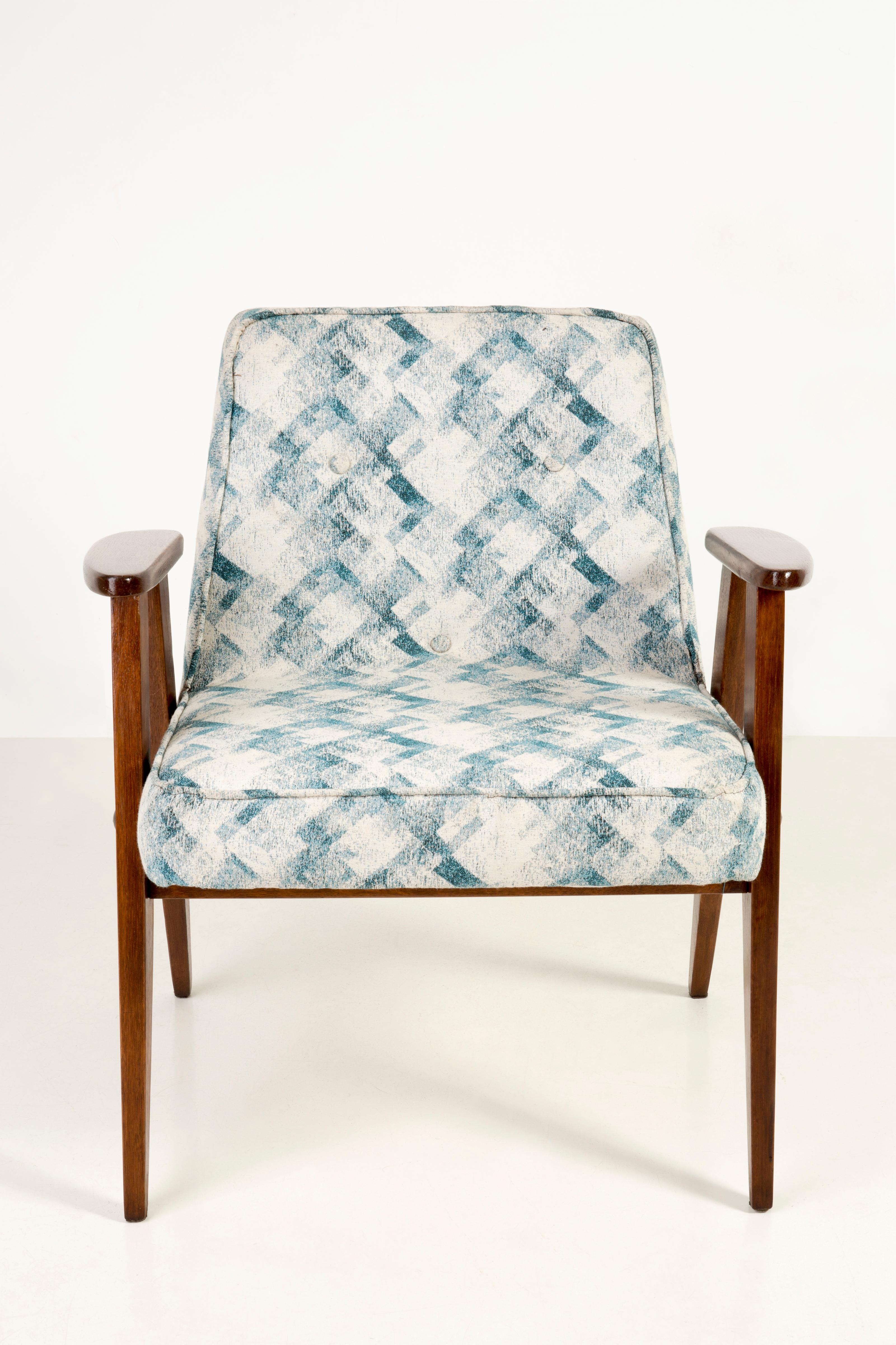 20th Century Set of Two-Light Green Pattern 366 Armchair, Jozef Chierowski, 1960s For Sale