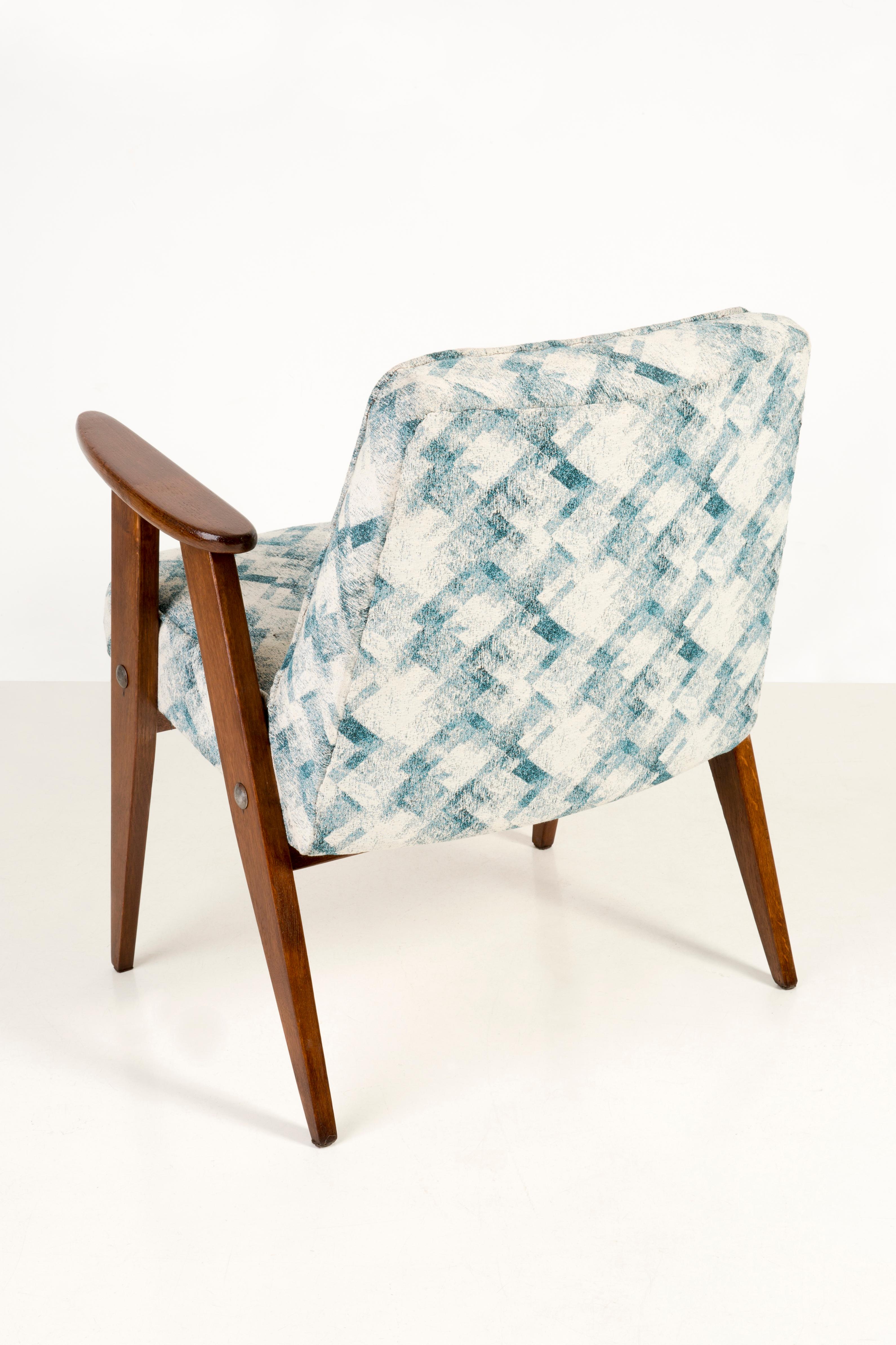 Textile Set of Two-Light Green Pattern 366 Armchair, Jozef Chierowski, 1960s For Sale