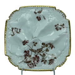 Set di due piatti da ostrica di Limoges Francia Porcellana d'epoca francese