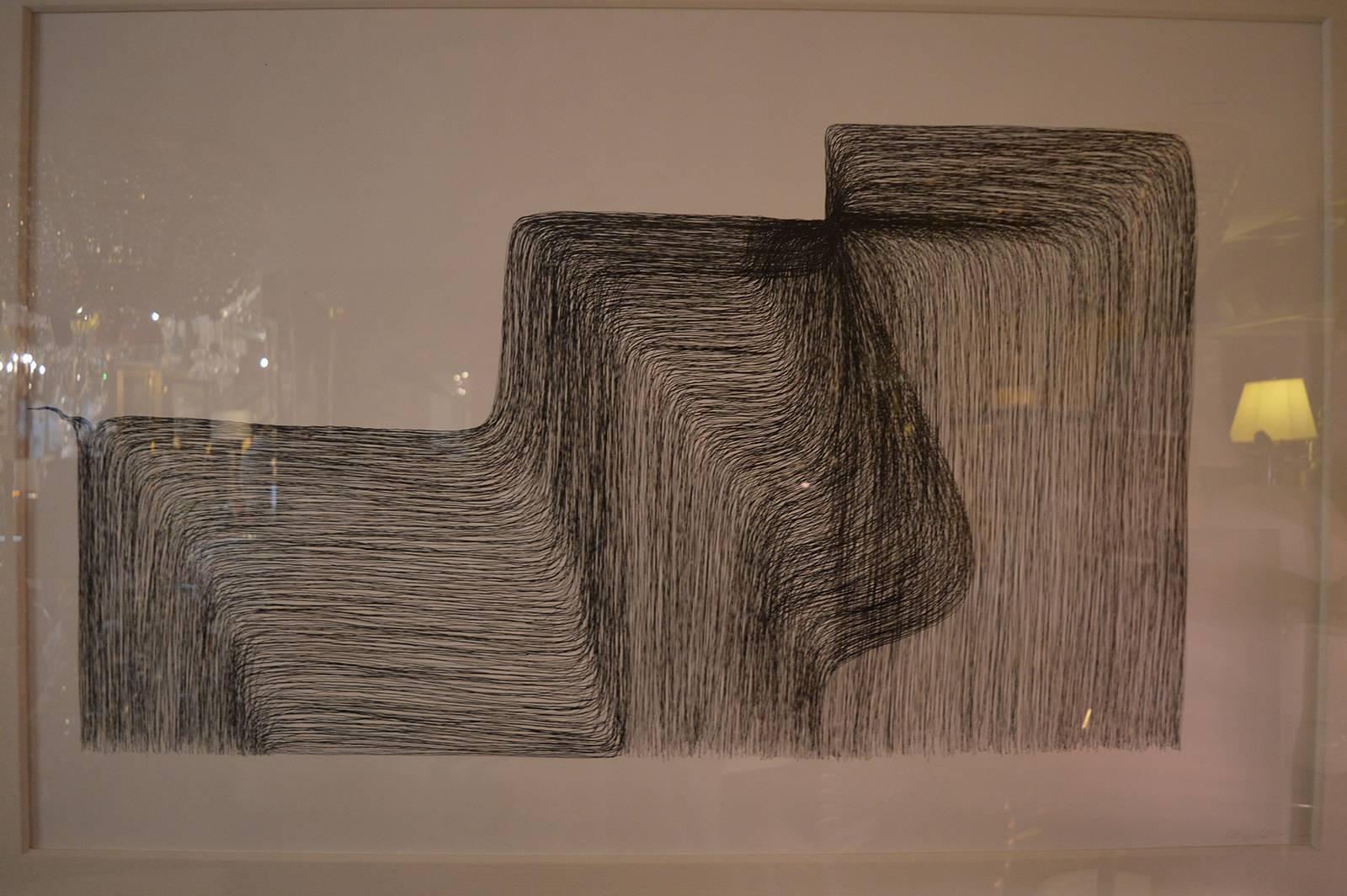 Contemporary Set of Two Linear Etchings