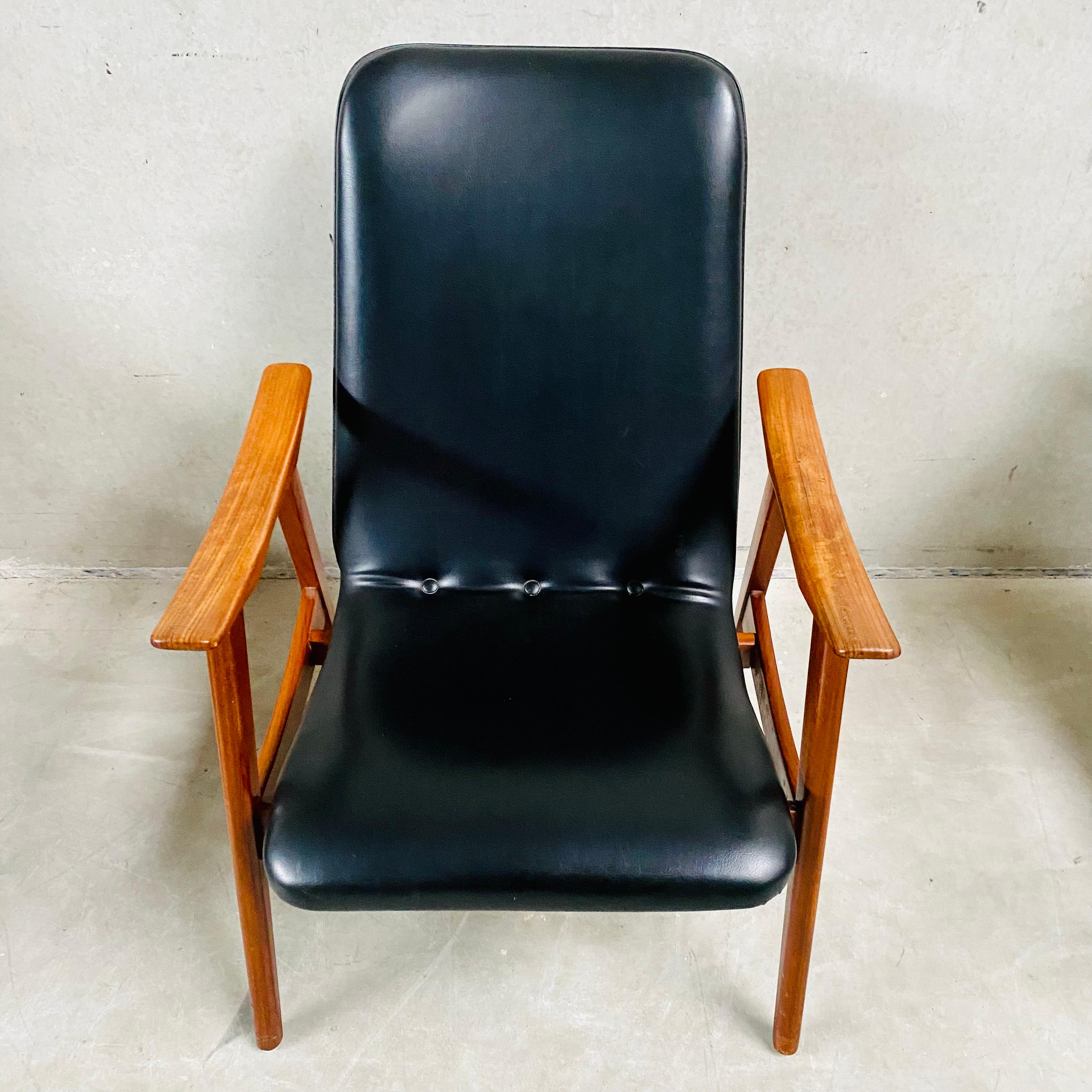 Ensemble de deux chaises longues Louis Van Teeffelen pour Webe, Pays-Bas, années 1960 en vente 3