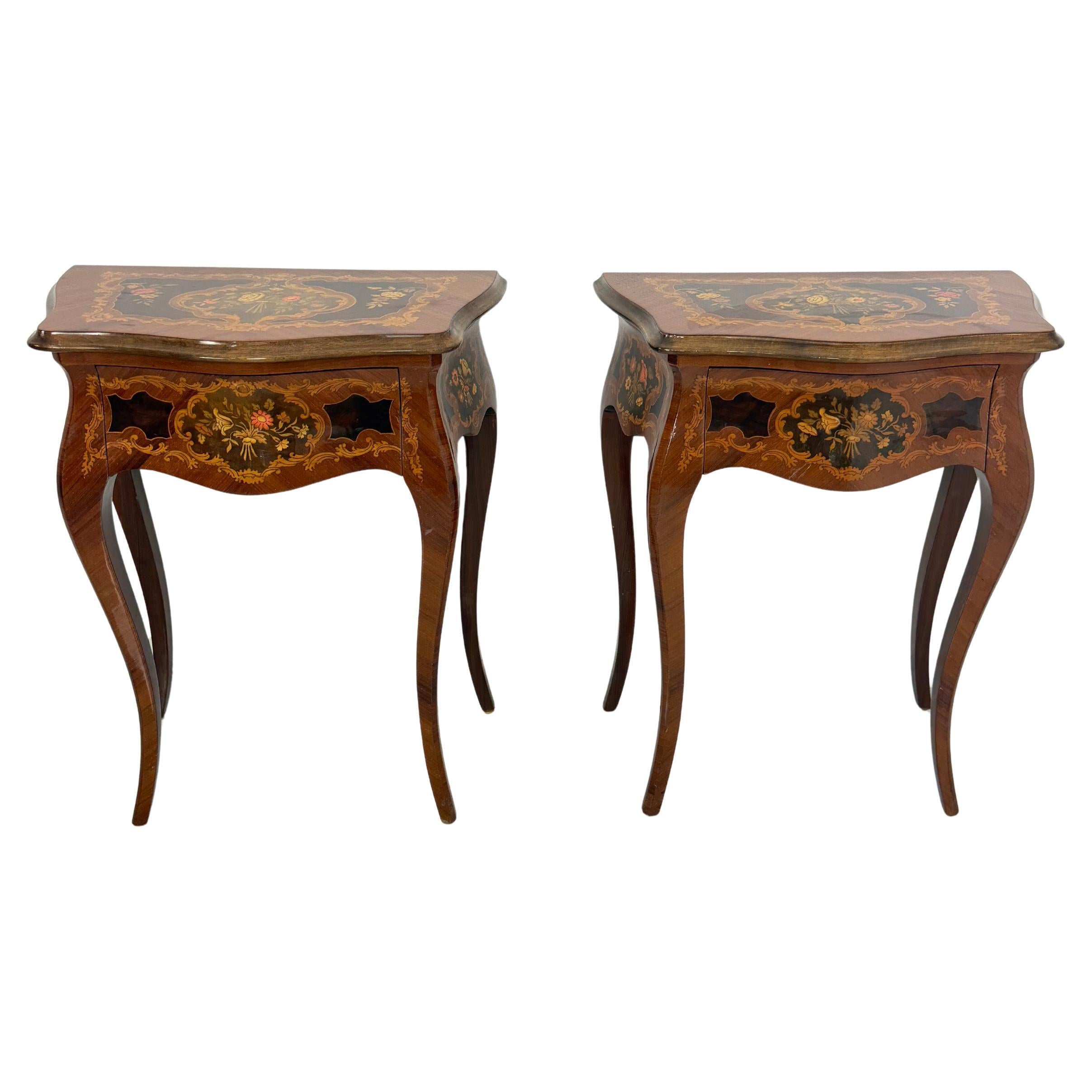 Set of two Louis XV-style Bedside Tables/Night Stands, 1960s