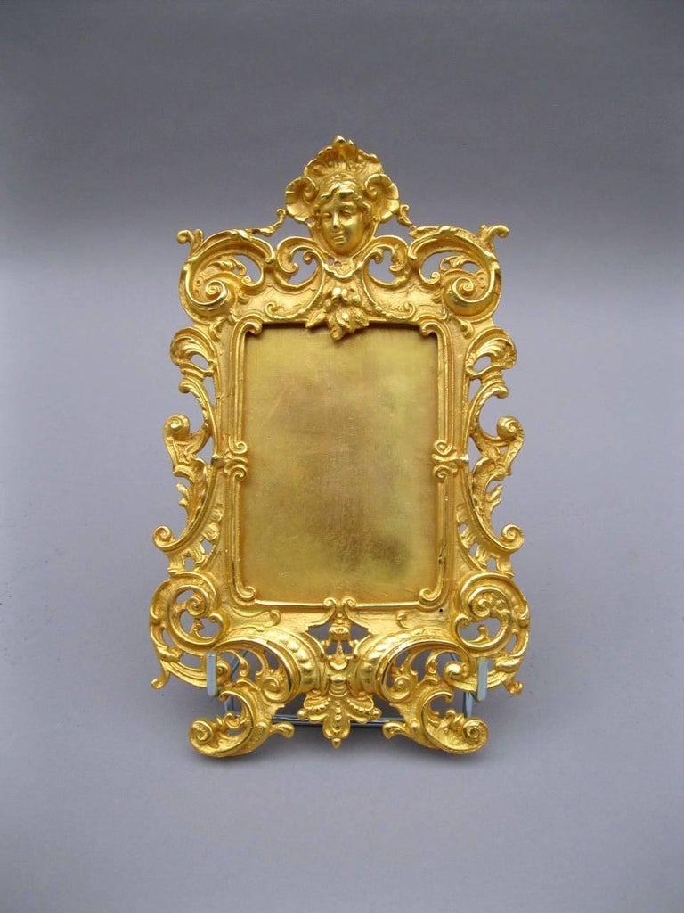 Louis XV Style Photo Frame in Gilt Bronze, Late 19th Century For Sale