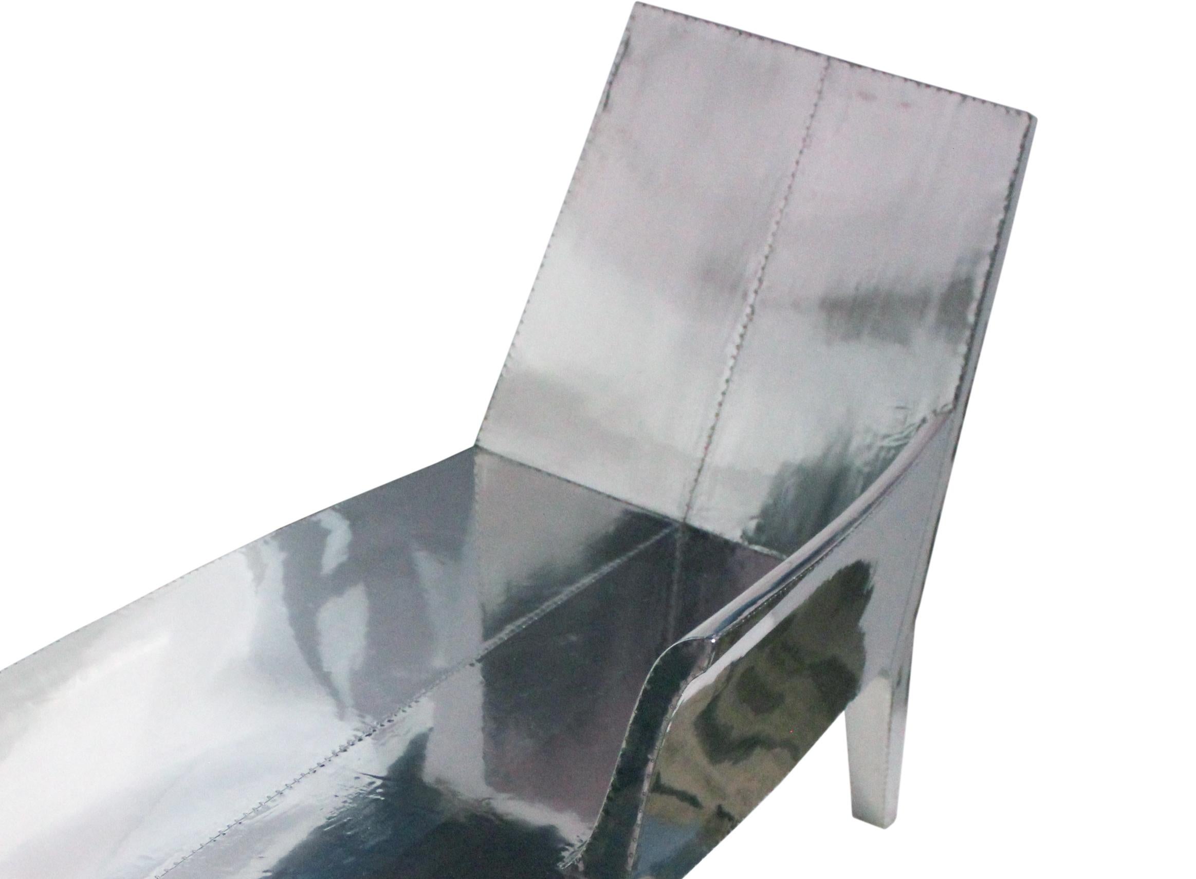 Set of Two Louise Chaise in White Bronze Clad over Wood by Paul Mathieu For Sale 2