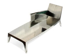 Set of Two Louise Chaise in White Bronze Clad over Wood by Paul Mathieu