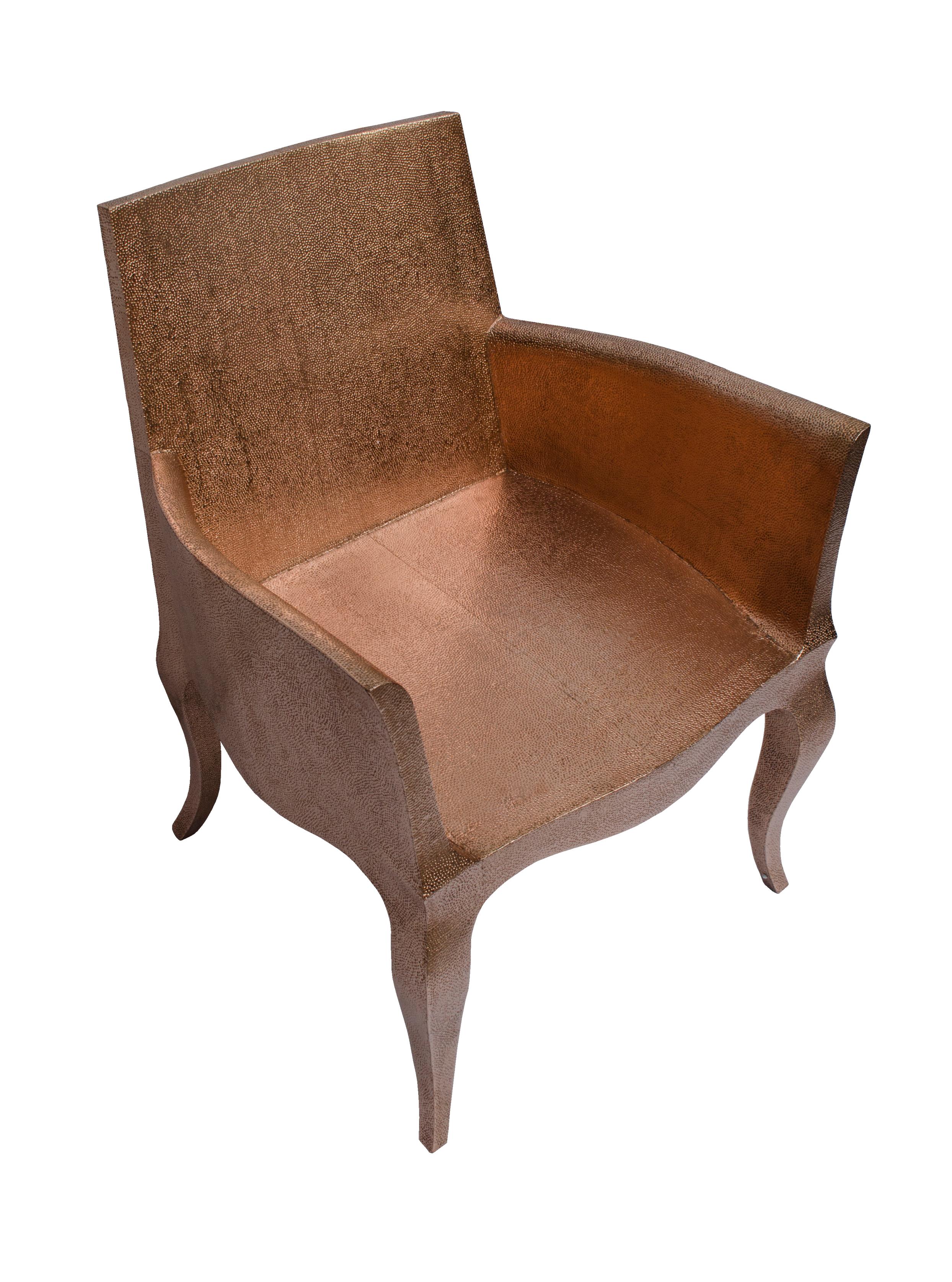 Indian Set of Two Louise Club Chairs in Copper Over Teakwood by Paul Mathieu For Sale