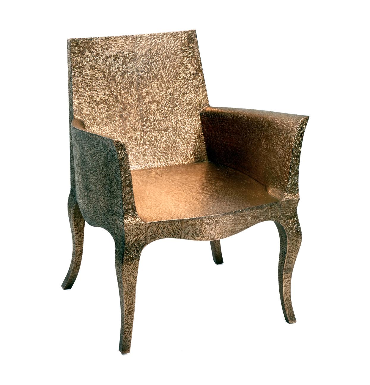 Contemporary Set of Two Louise Club Chairs in Copper Over Teakwood by Paul Mathieu For Sale