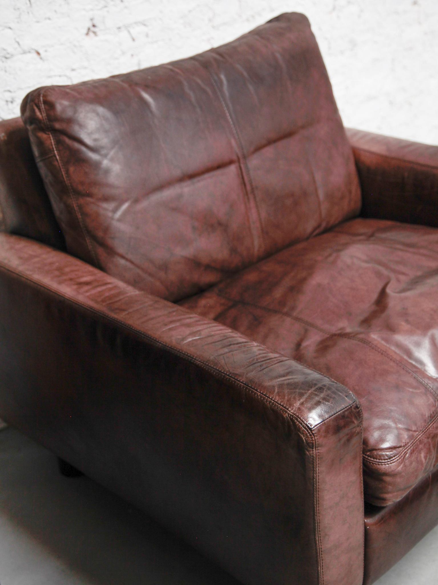 Set of Two Lounge Arm Chairs, Brown Leather designed by COR, 1970s, Germany 5