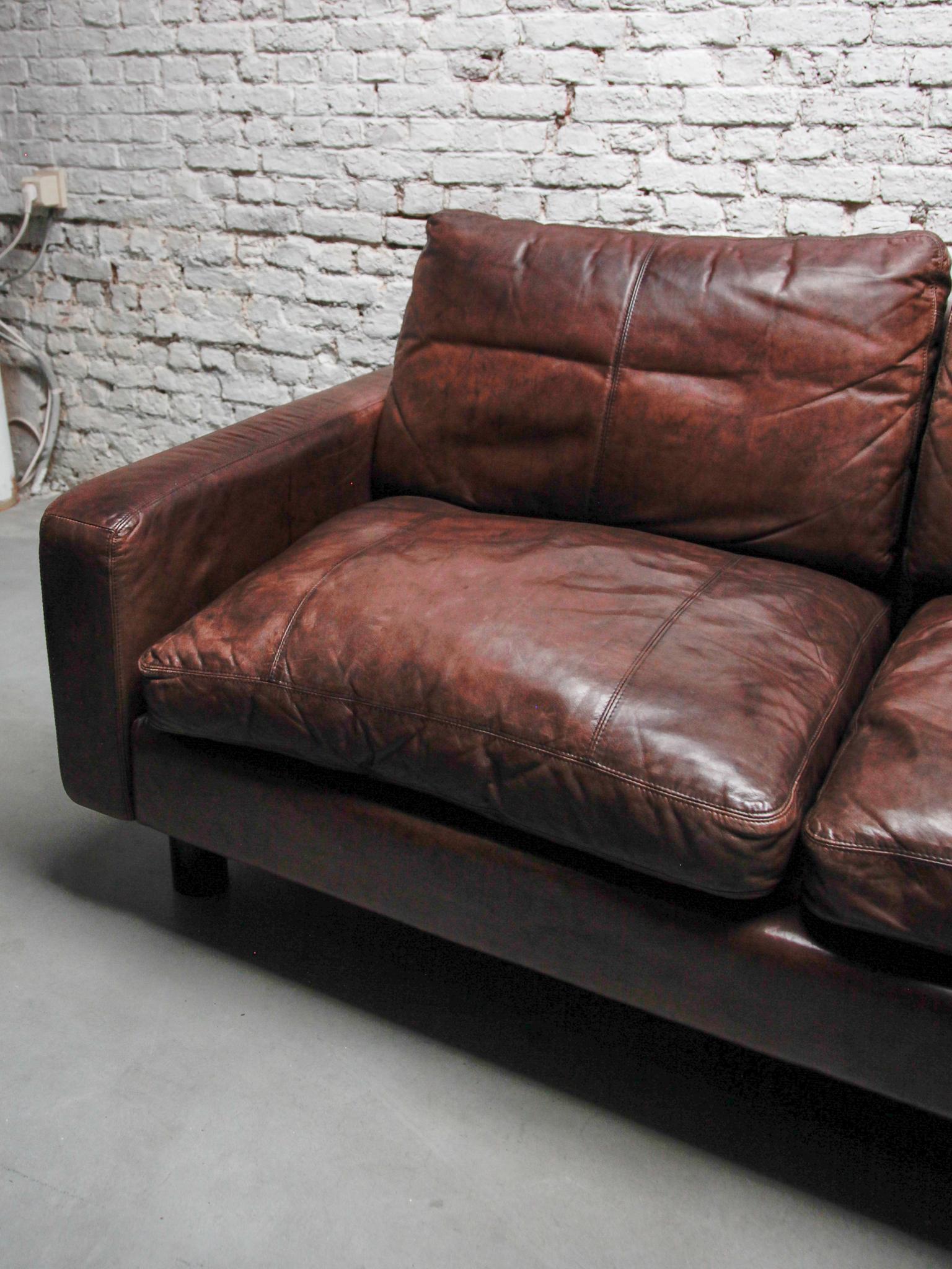 Set of Two Lounge Arm Chairs, Brown Leather designed by COR, 1970s, Germany 1