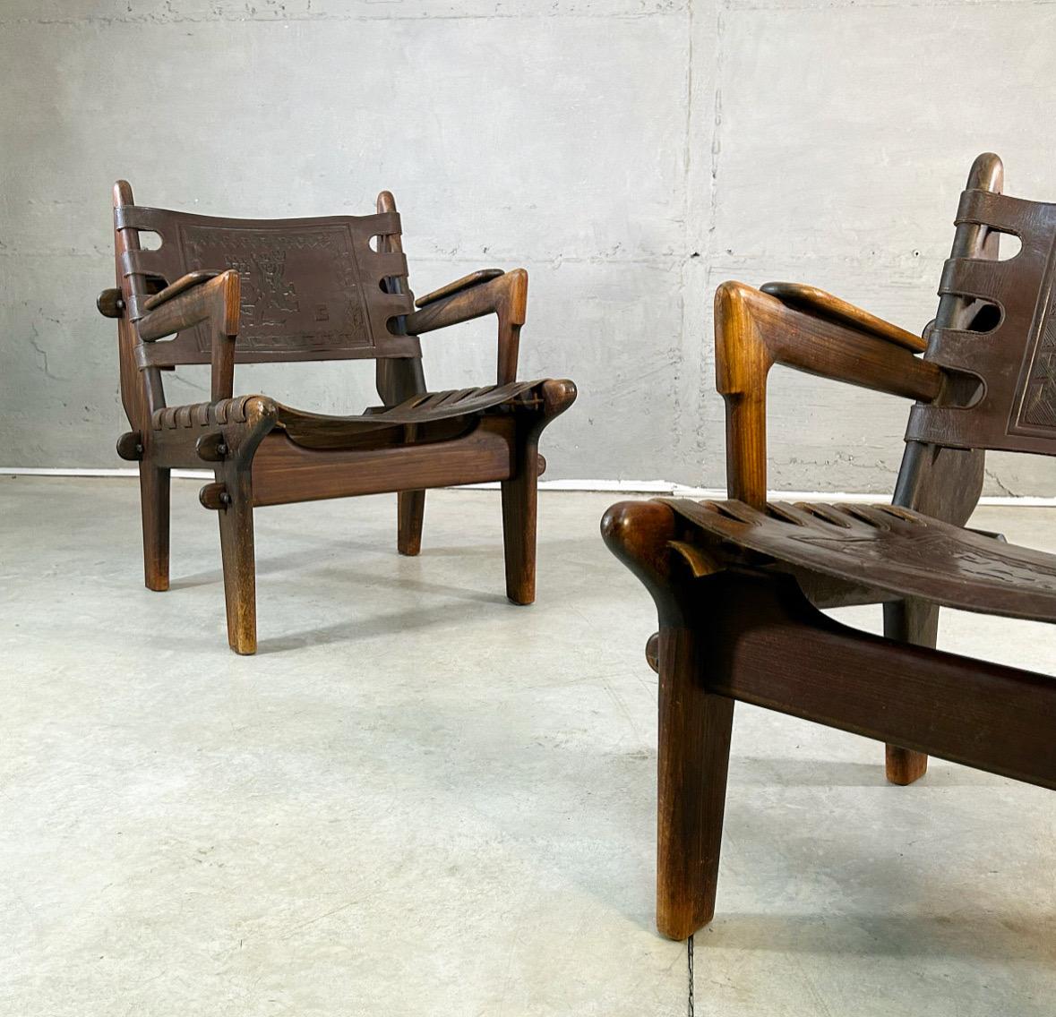 20th Century Set of two lounge Chair by Angel Pazmino for Muebles De Estilo, 1960s Ecuador For Sale