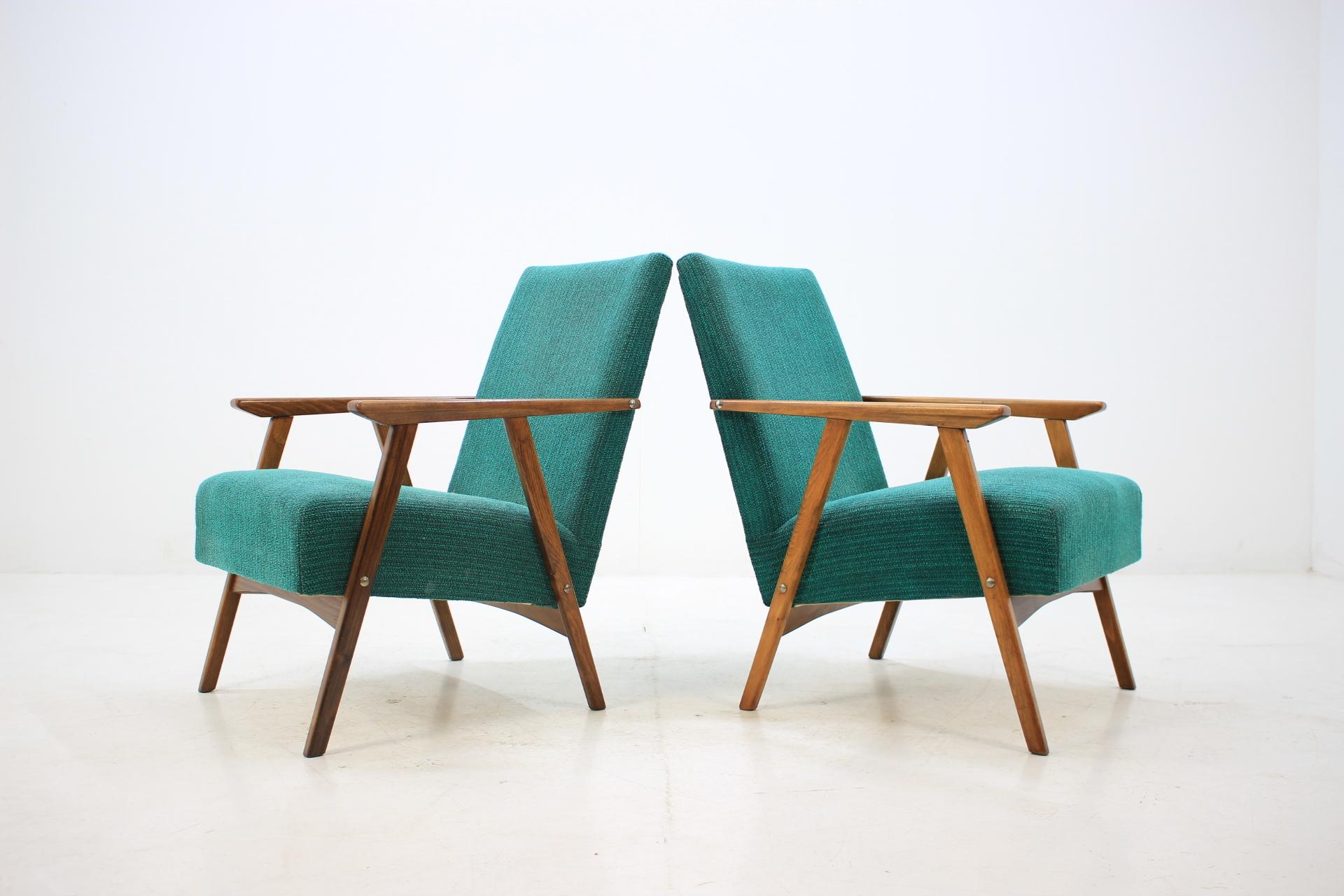 Czech Set of Two Lounge Chairs, 1960s