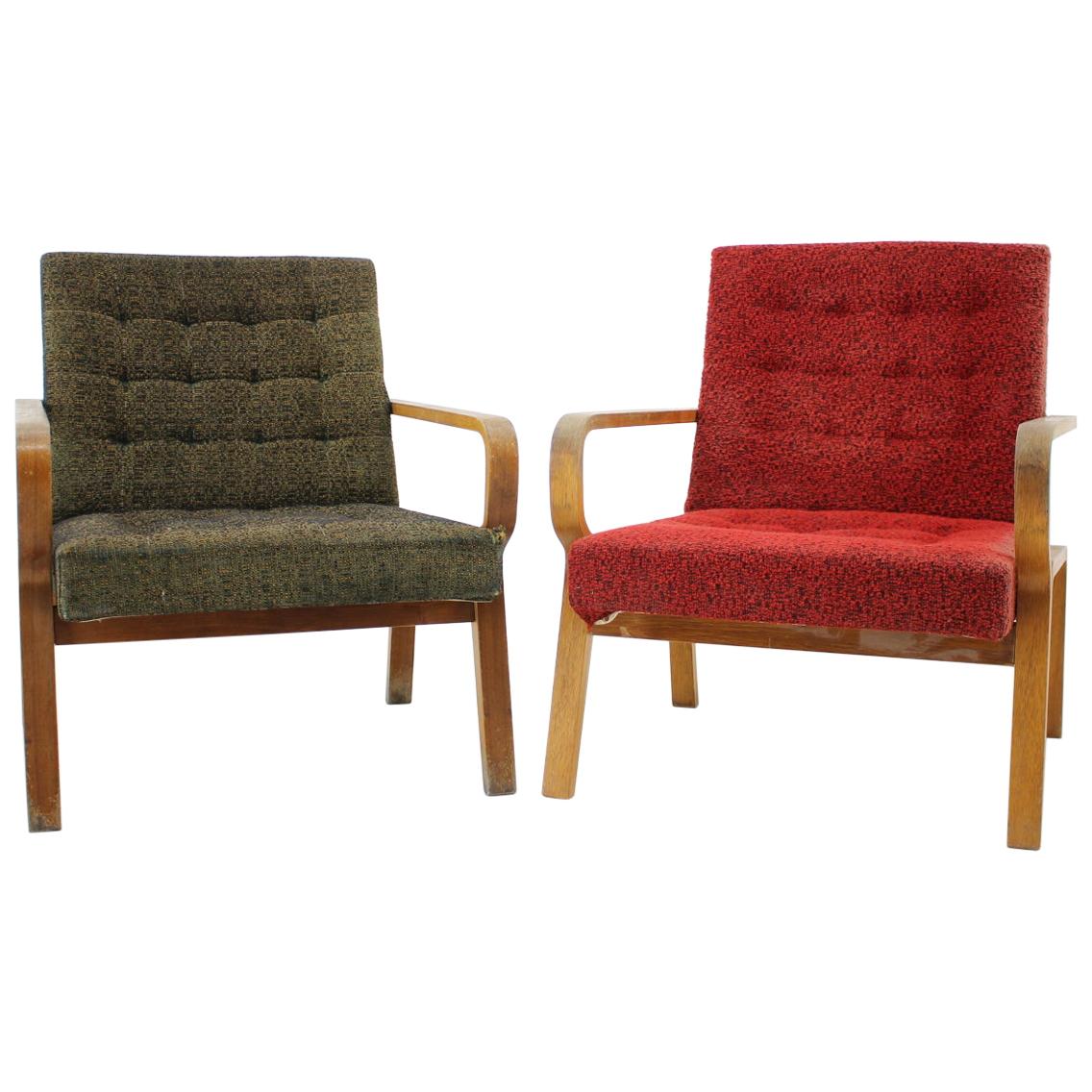 Set of Two Lounge Chairs, 1970s