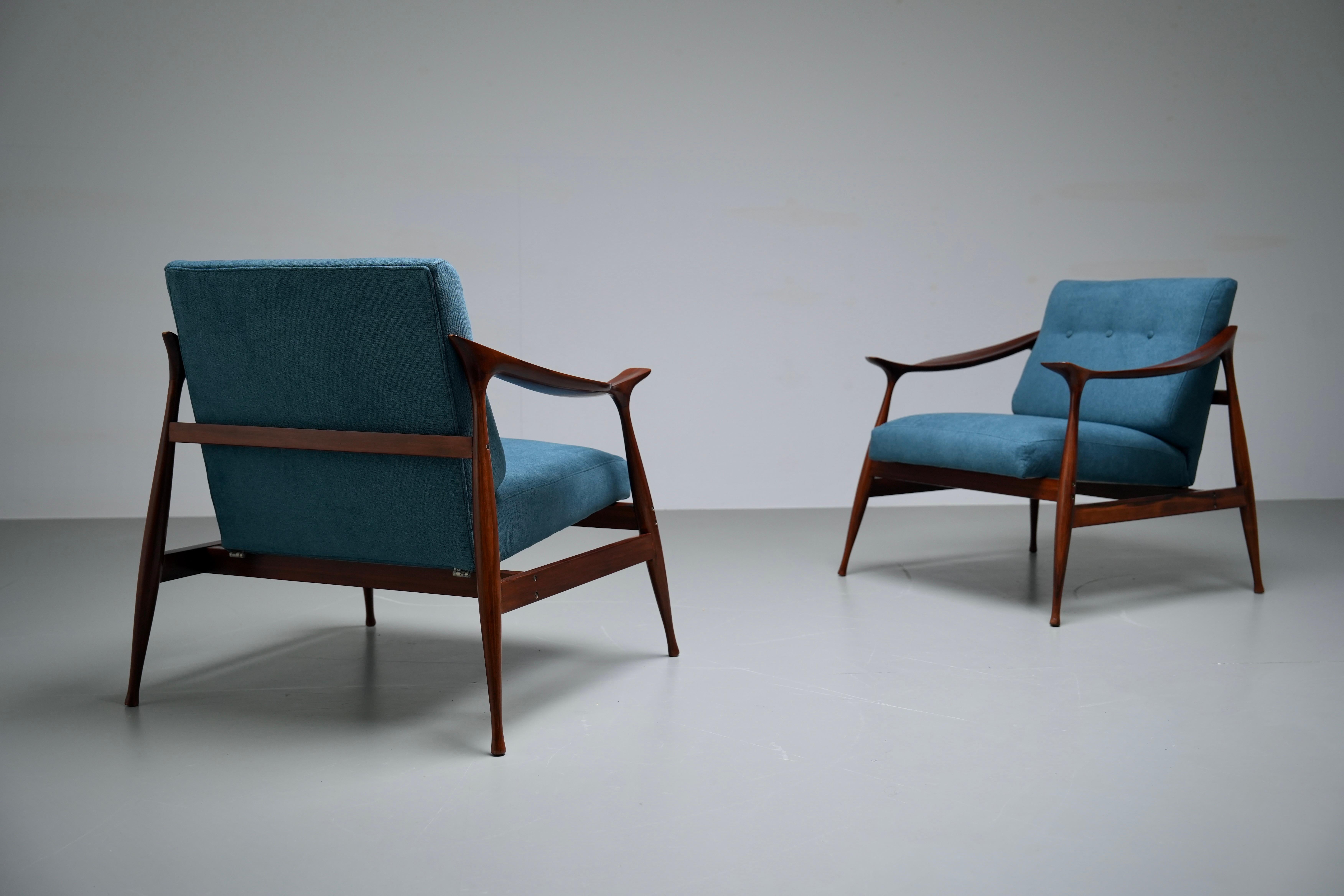 Set of two Lounge Chairs by Ico Parisi for Fratelli Reguitti, Italy, 1959 For Sale 3