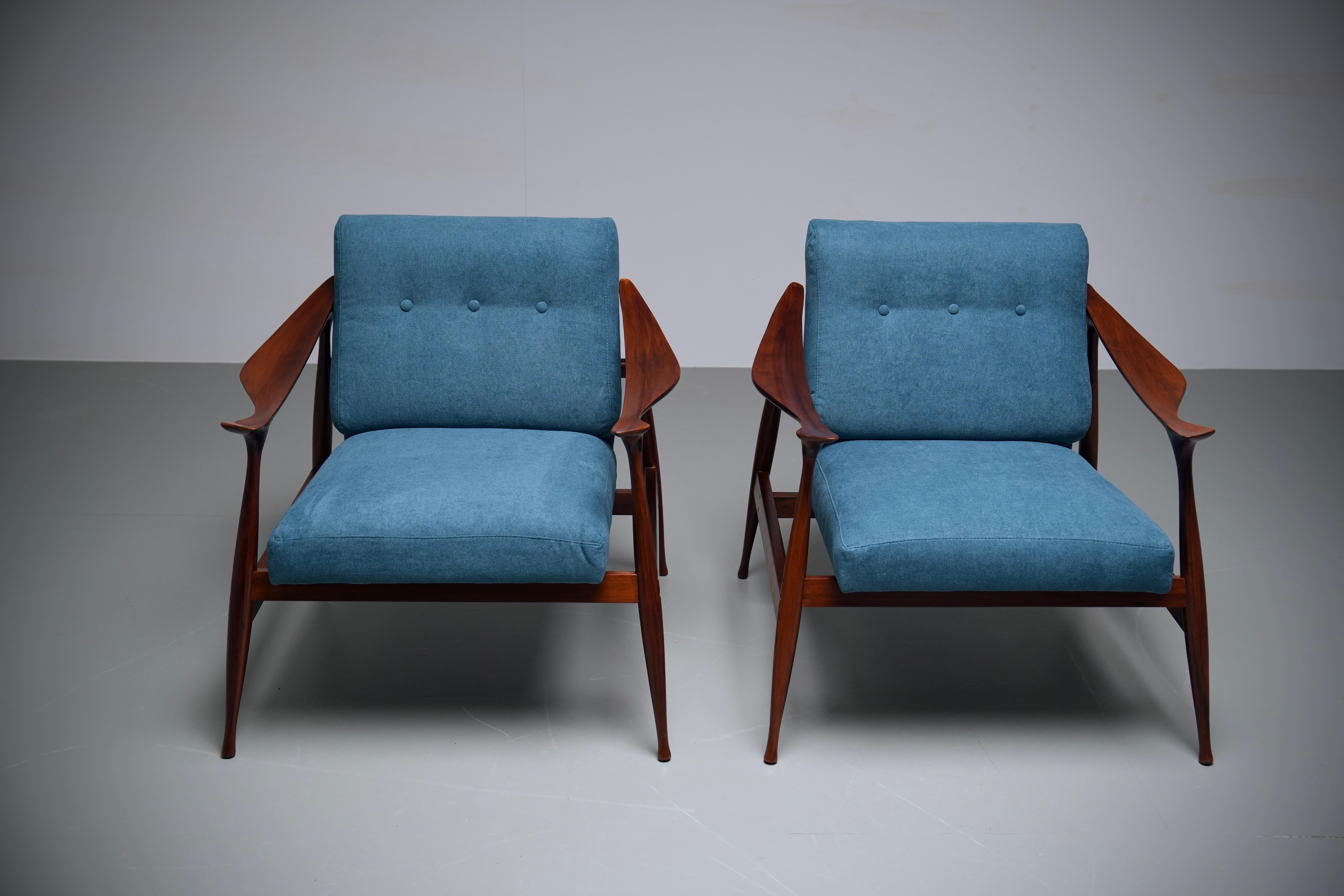 Set of two Lounge Chairs by Ico Parisi for Fratelli Reguitti, Italy, 1959 For Sale 5