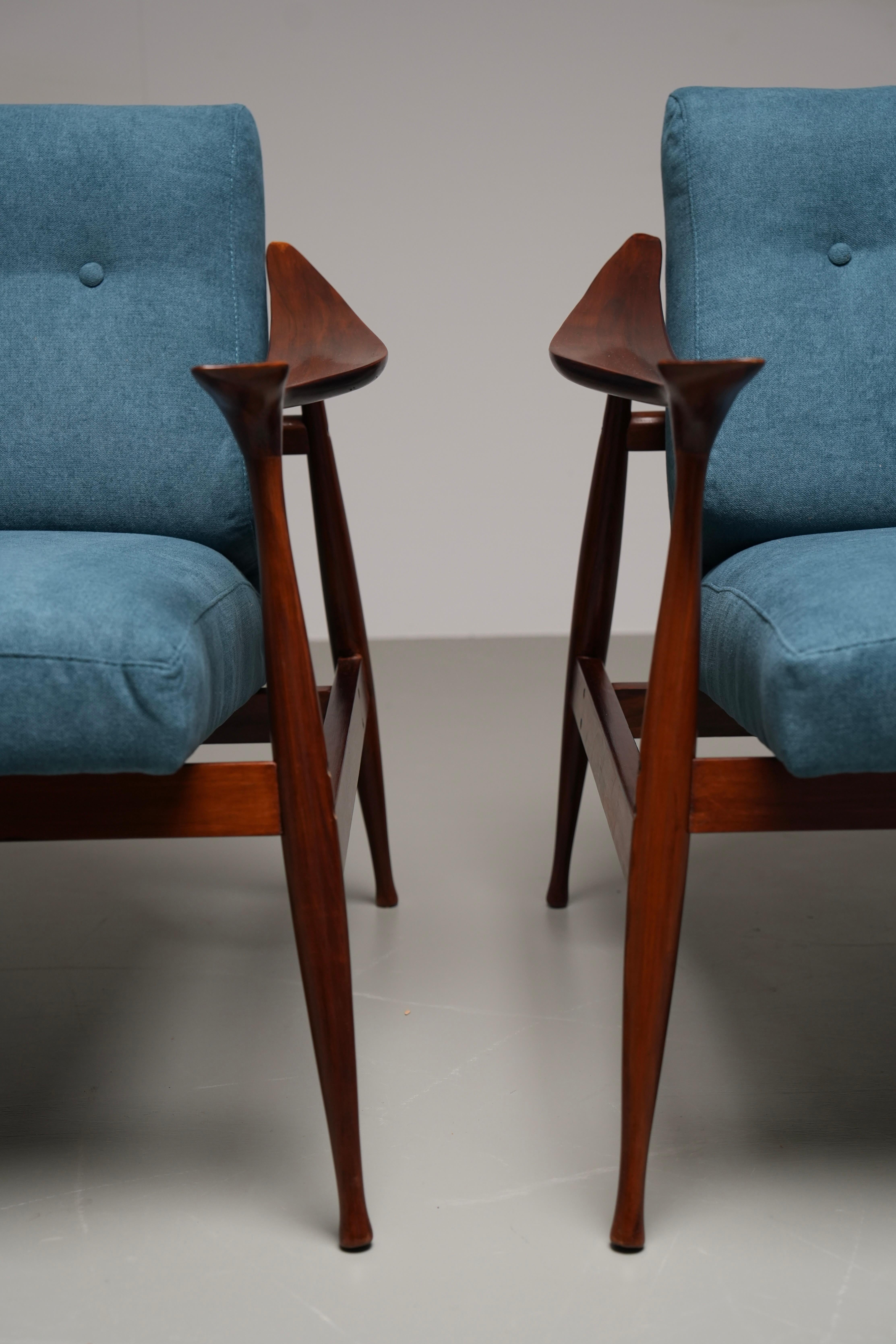 Set of two Lounge Chairs by Ico Parisi for Fratelli Reguitti, Italy, 1959 In Excellent Condition For Sale In Uithoorn, NL