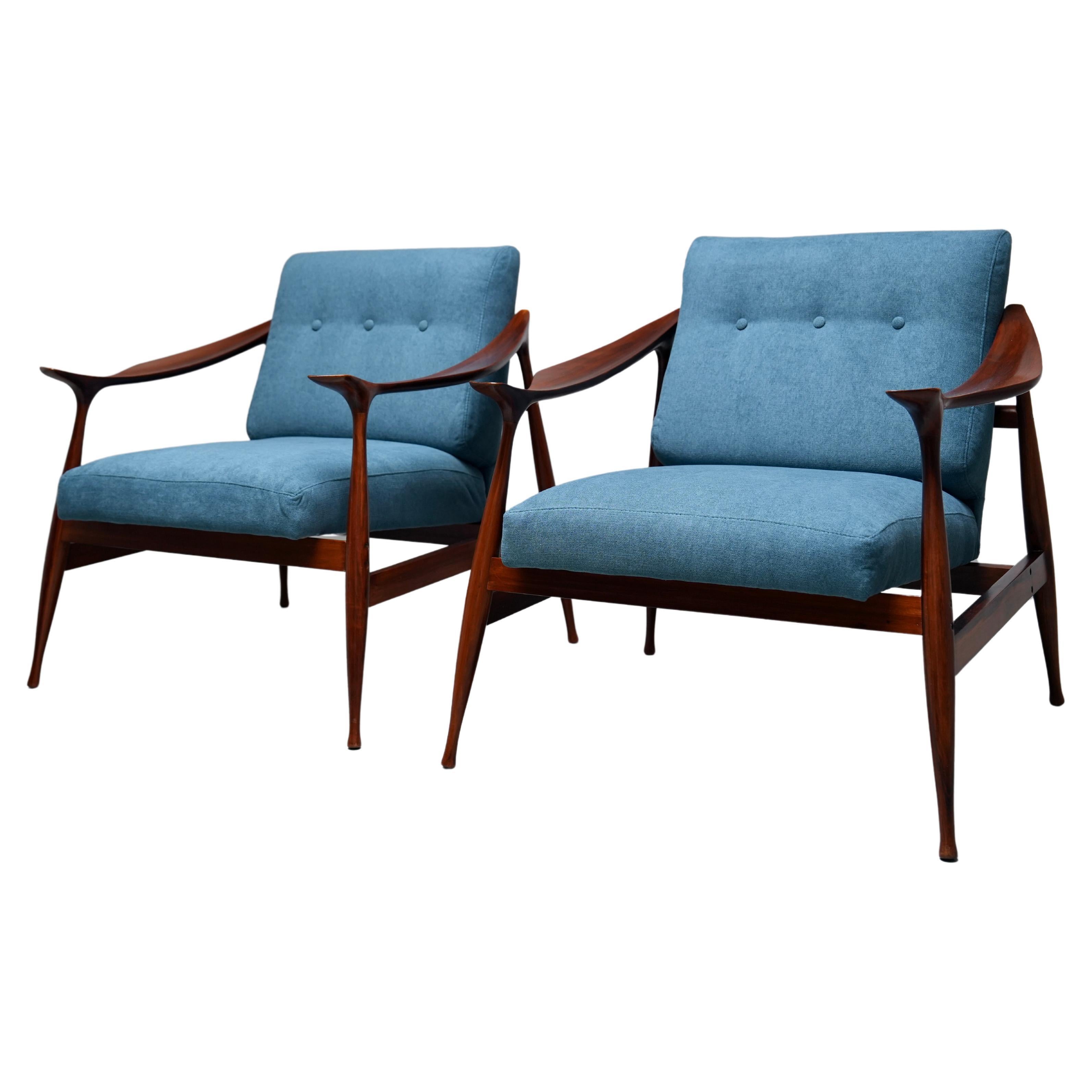 Set of two Lounge Chairs by Ico Parisi for Fratelli Reguitti, Italy, 1959 For Sale