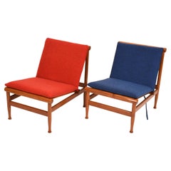 Ensemble de deux chaises longues en teck par Kai Lyngfeldt Larsen, Danemark, 1960