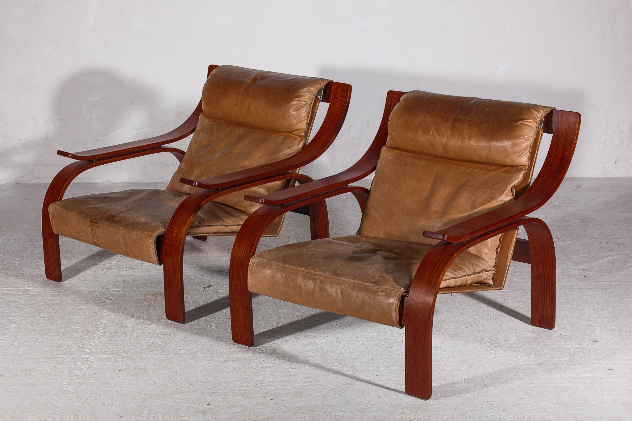Set di due sedie da salotto disegnate da Marco Zanuso, 1962 Italia, modello 