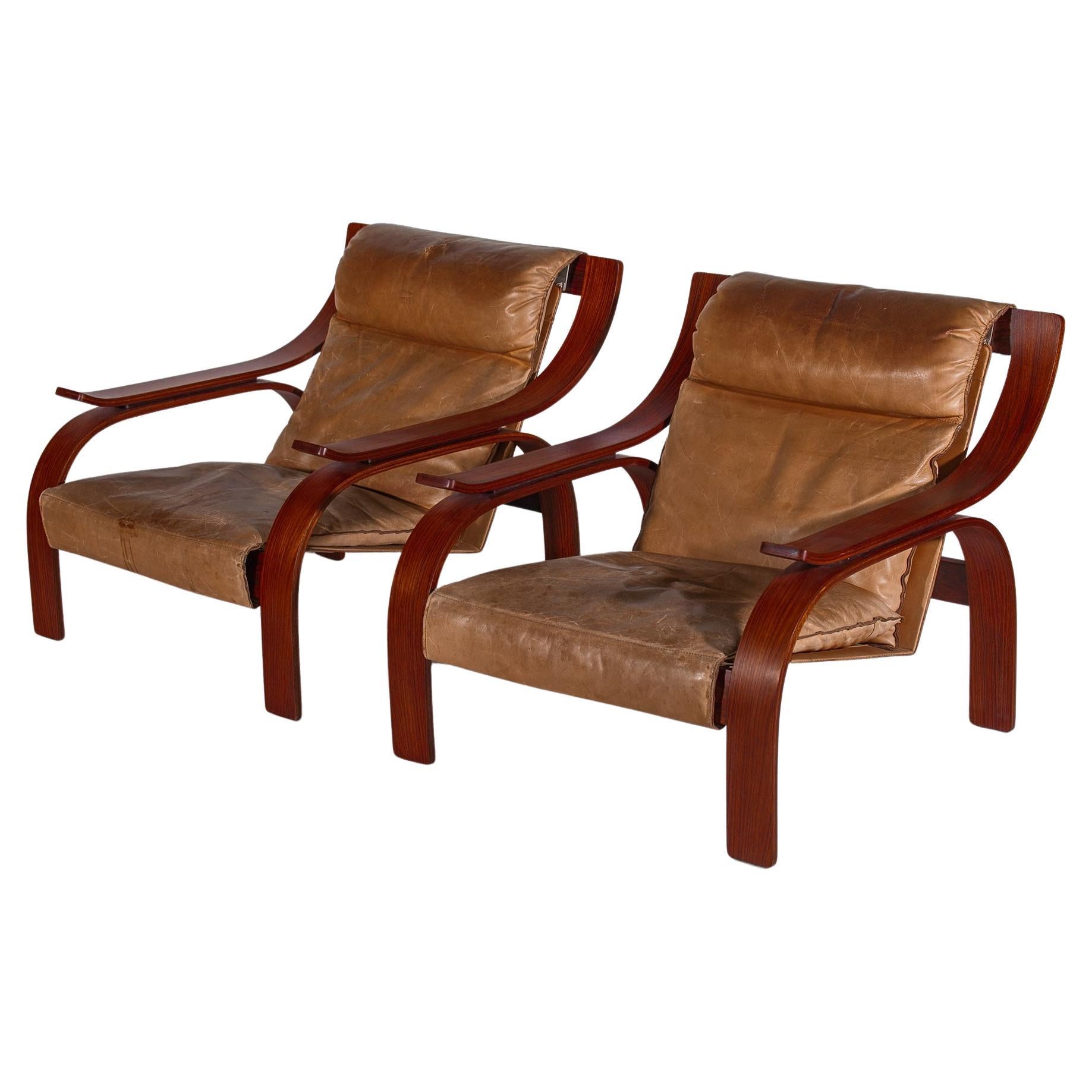 Set of Two Lounge Chairs designed by Marco Zanuso, 1962 Italy, Model 
