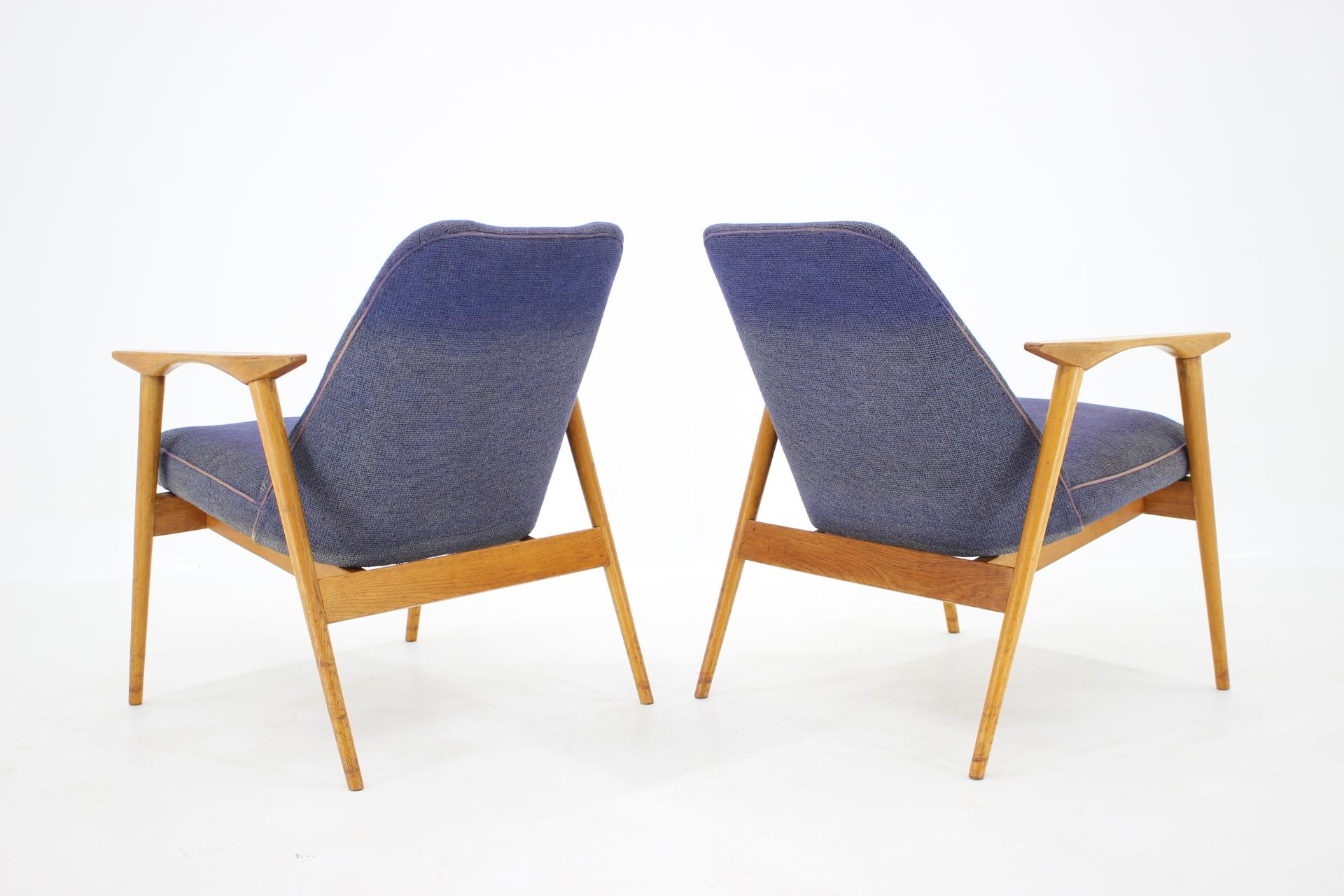 Czech Set of Two Lounge Chairs Designed by Miroslav Navrátil, 1960s