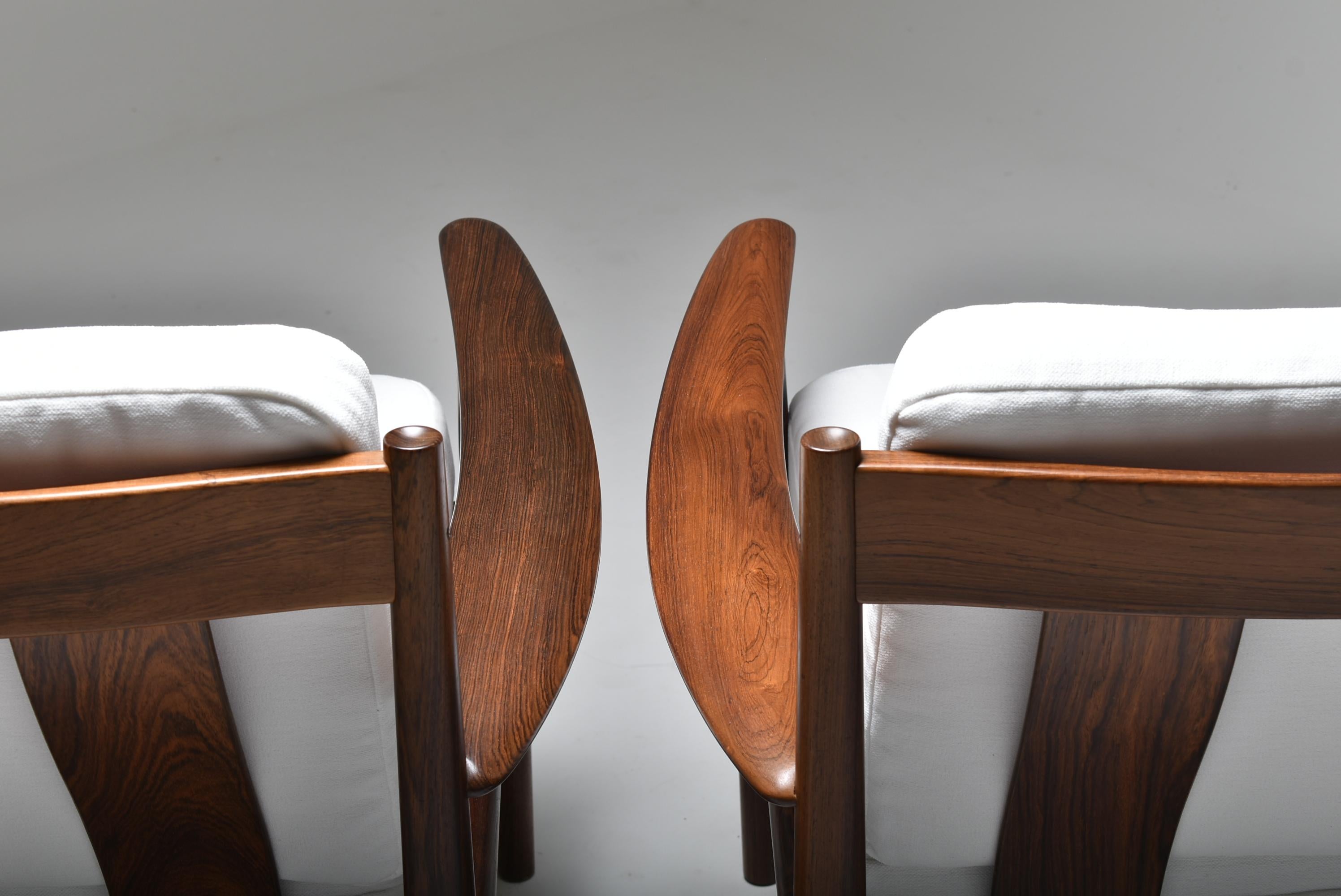 Set of Two Lounge Chairs With Ottoman by   Grete Jalk, Denmark, 1960 10