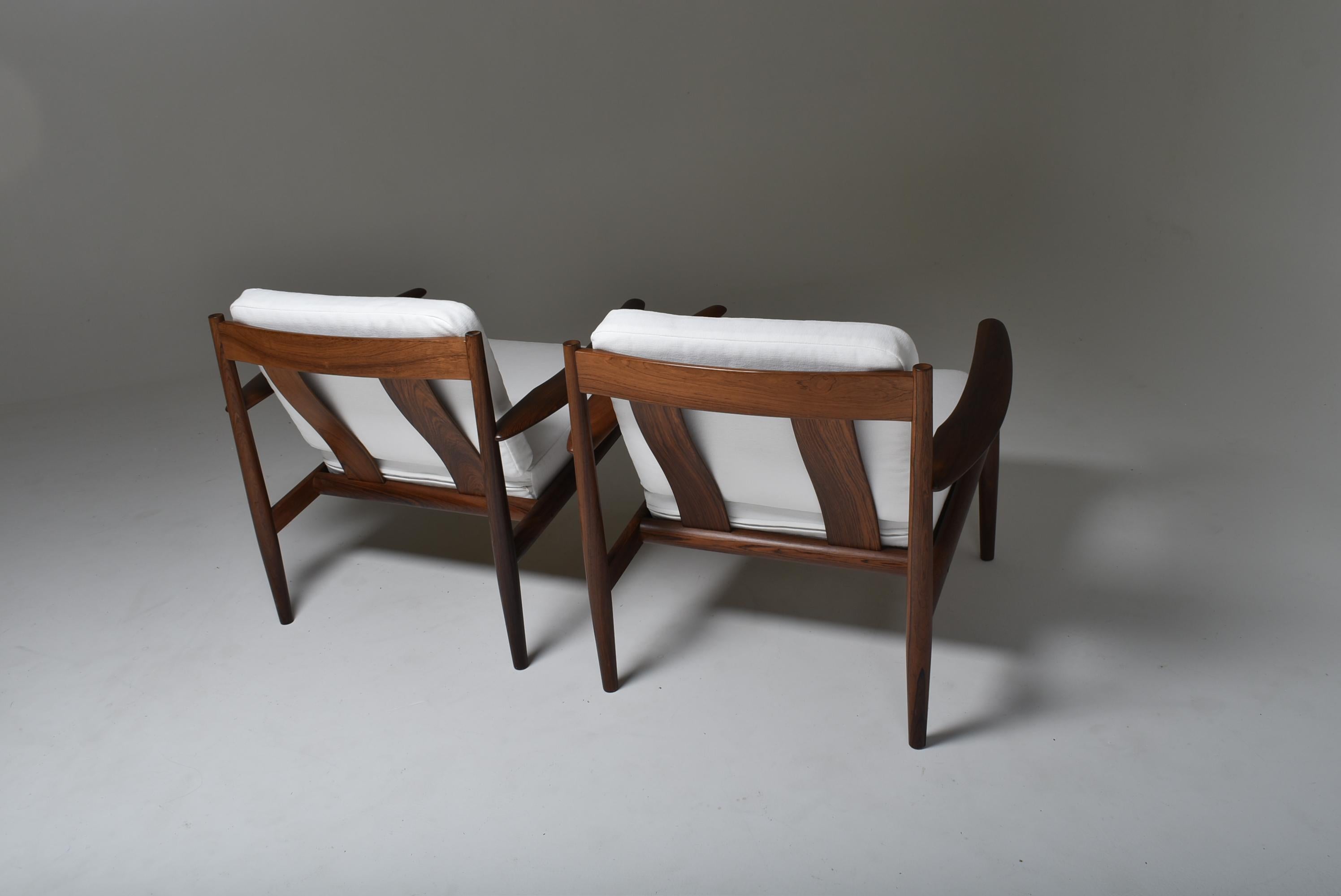 Set of Two Lounge Chairs With Ottoman by   Grete Jalk, Denmark, 1960 13