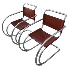 Set of Two Lounge MR20 Mies van der Rohe Chairs, 1960s