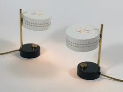 Set of Two Lovely Mid Century Modern Adjustable Bedside Table Lamps 1950s
