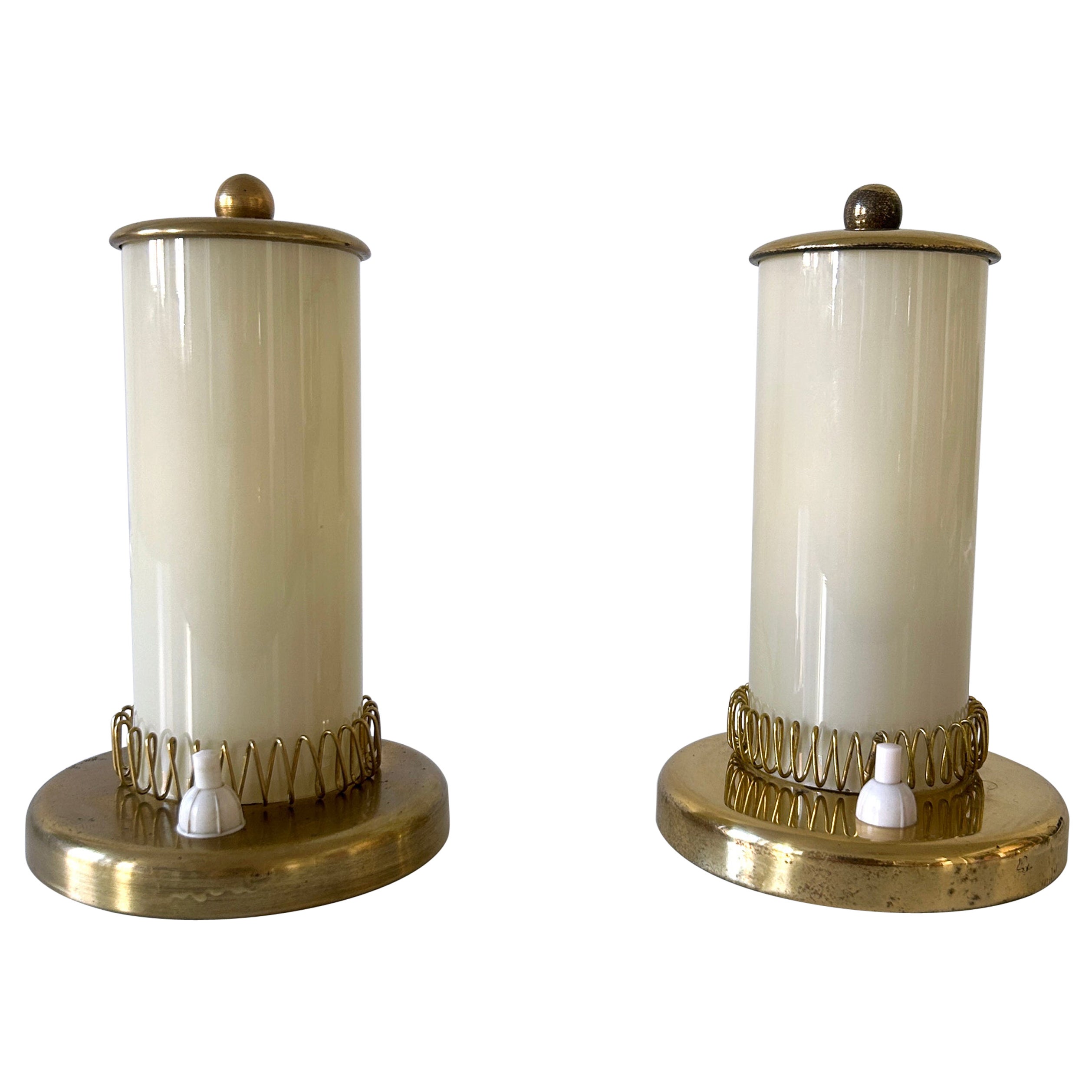 Set of Two Lovely Mid Century Modern Bedside Table Lamps Germany 1950s