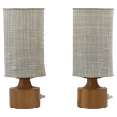 Set of Two Lovely Mid Century Modern Bedside Table Lamps Sweden 1950s