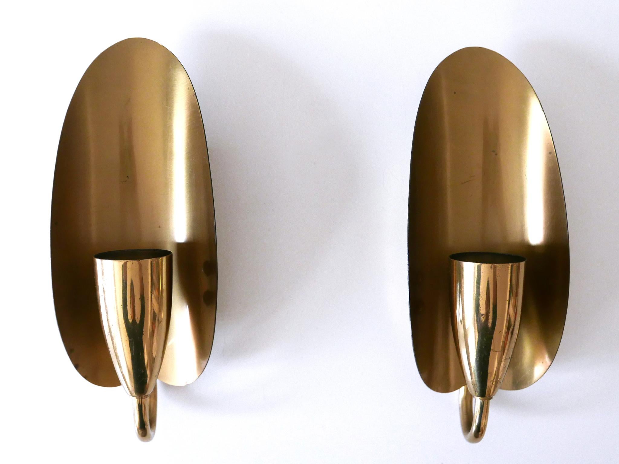 Set di due graziose lampade da parete in ottone della metà del secolo scorso Germania anni '50 in vendita 6