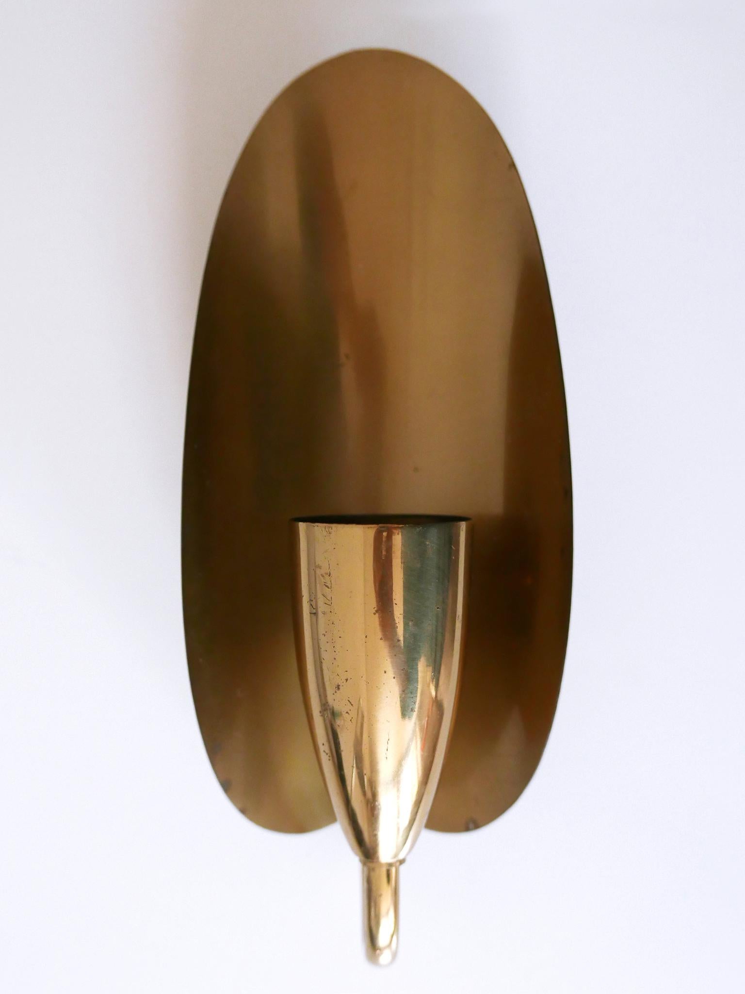 Set di due graziose lampade da parete in ottone della metà del secolo scorso Germania anni '50 in vendita 7